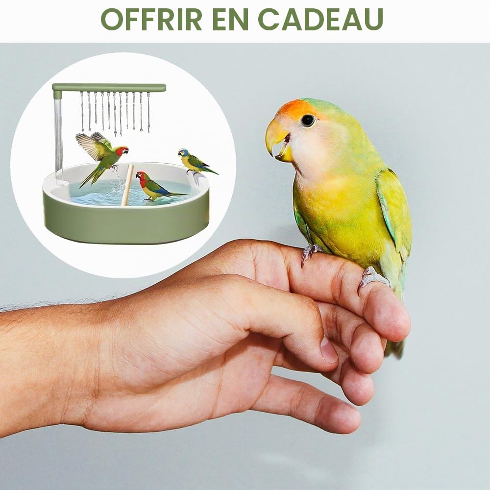 Douche pour oiseaux, perruches, perruches, 32 x 28 cm, automatique, USB, pour perruches, perruches, aras et perroquets