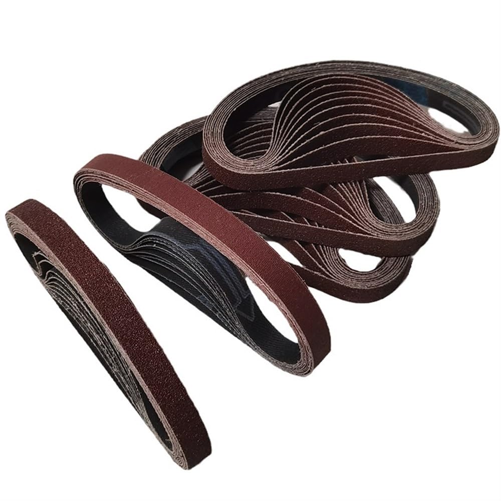 Szlifierka taśmowa, 10 szt. Grube 36 80 240 / Drobne 320 400 600 Paski ścierne, 75 x 457 mm(600)