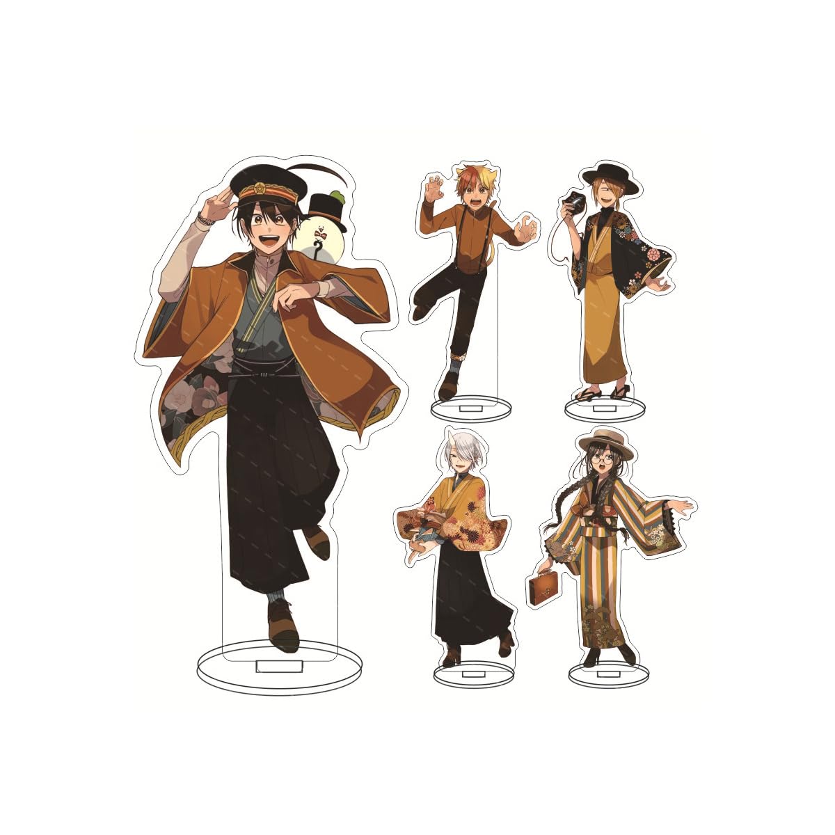 妖怪学校の先生はじめました アクリルスタンド 安倍晴明 佐野命 狸塚豆吉 泥田耕太郎 座敷紅子 台座あり アクリルフィギュア 飾り 両面透明感 展示用 装飾品 萌えグッズ コレクション 誕生日 プレゼント (04)