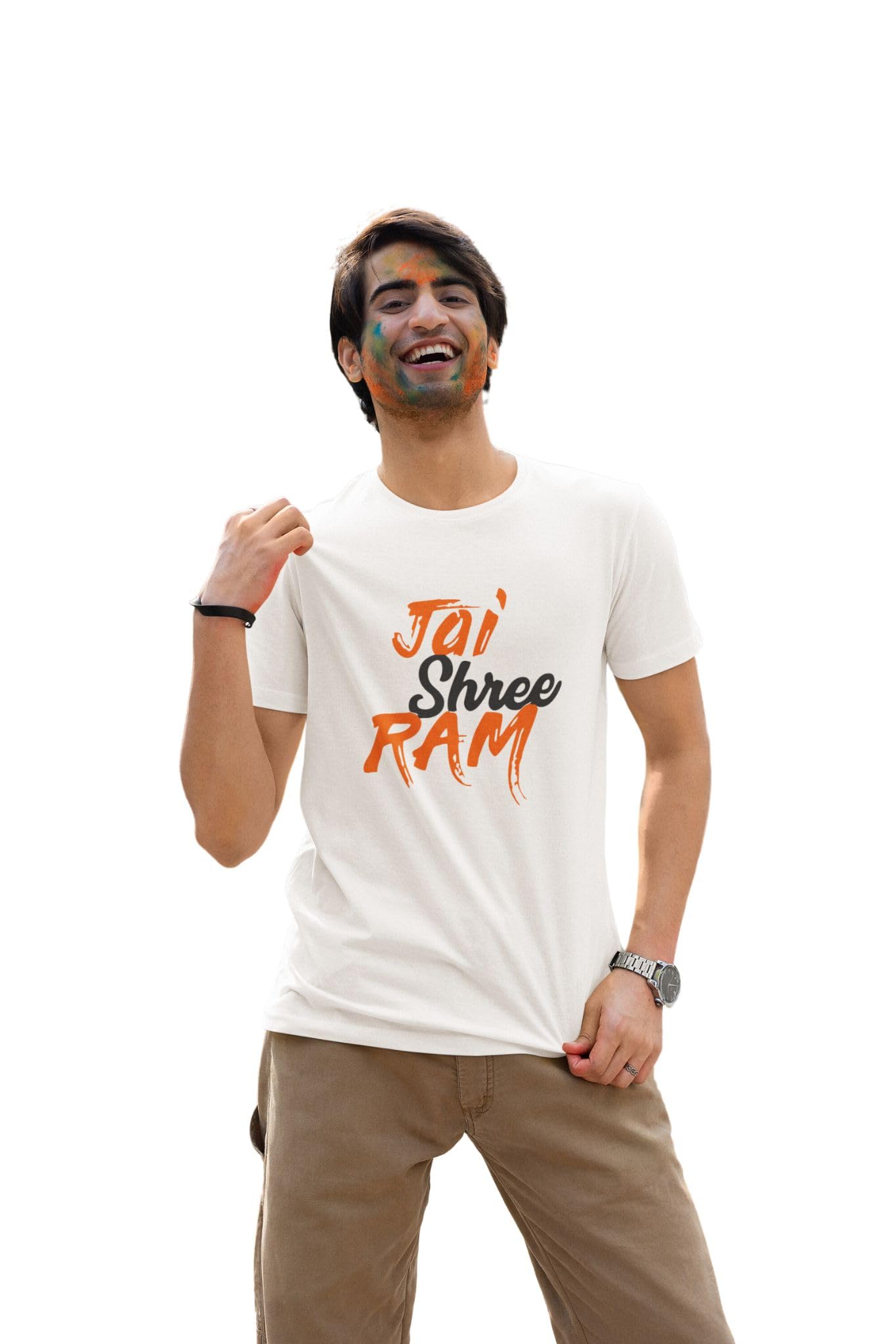 YOUWE FASHION ; Let's Customize!Jai Shree Ram Printed T-Shirt for Men - Religious Graphic Tee for Spiritual Enthusiasts