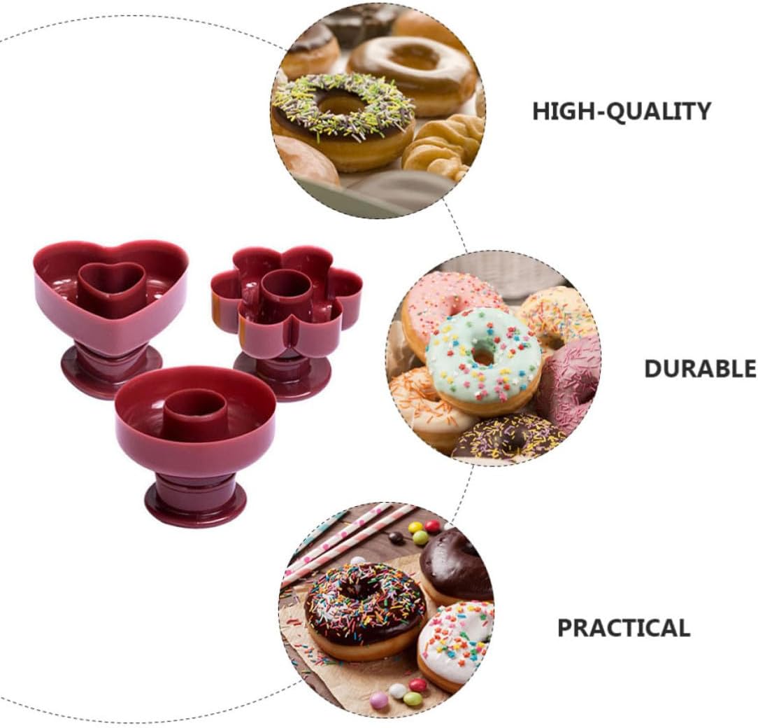 3pcs Donut Baking Mold PP Multi Functional Dessert Tool Set