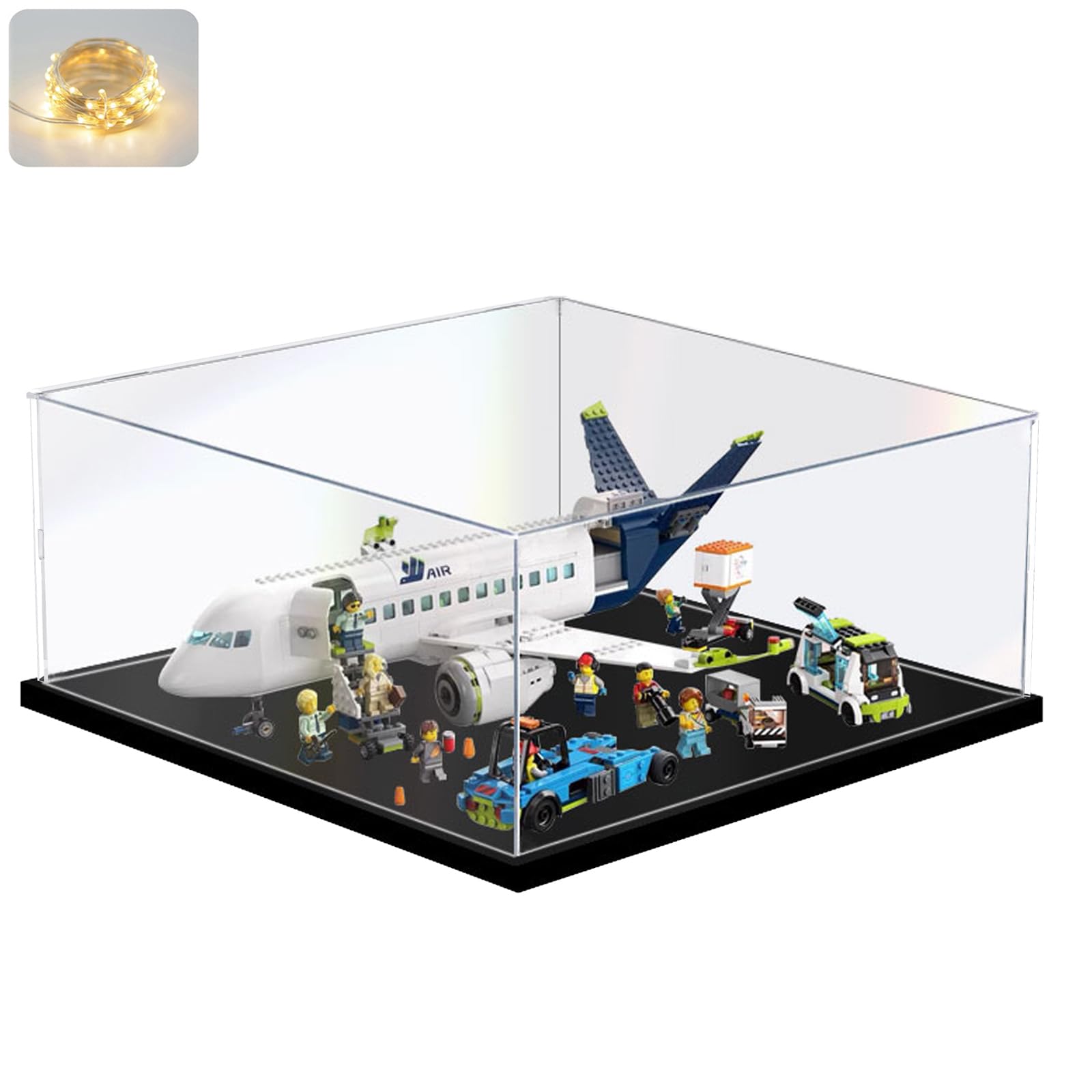 Vitrina Expositora para Lego 42172 McLaren P1 42143 SP3 42156 42096 42115 42083 1:8 Maqueta Coche Colecciones, Expositor Cajas Transparente Grande Vitrina Acrílica 3MM, Interior Blanco 60x30x20cm — view 32
