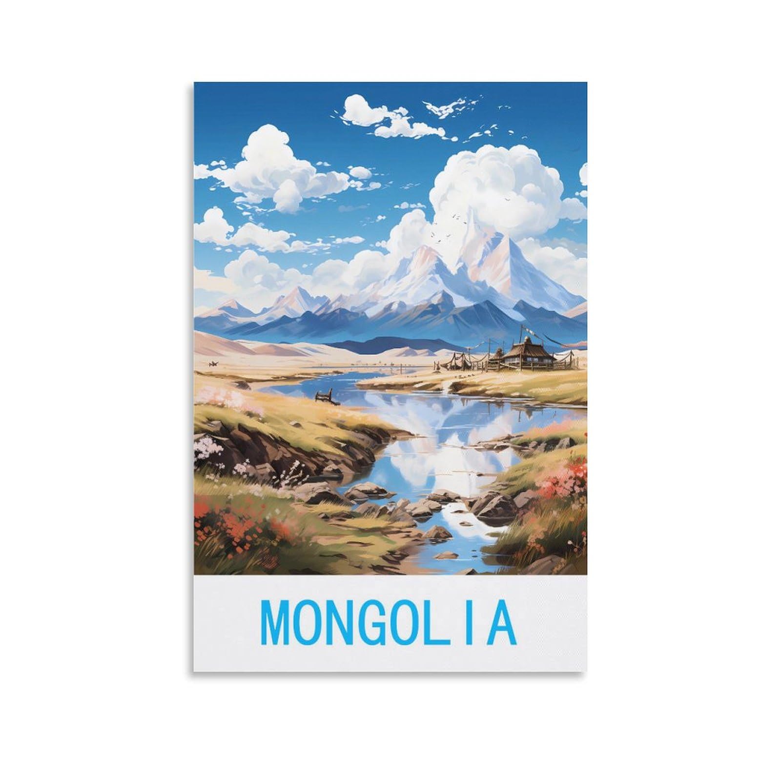 EZMLFA DIY 5D Diamond Painting Kits for Adults,Mongolia DIY Diamond Art Kits Gem Painting Crafts for Home Wall Decor 50x60cm
