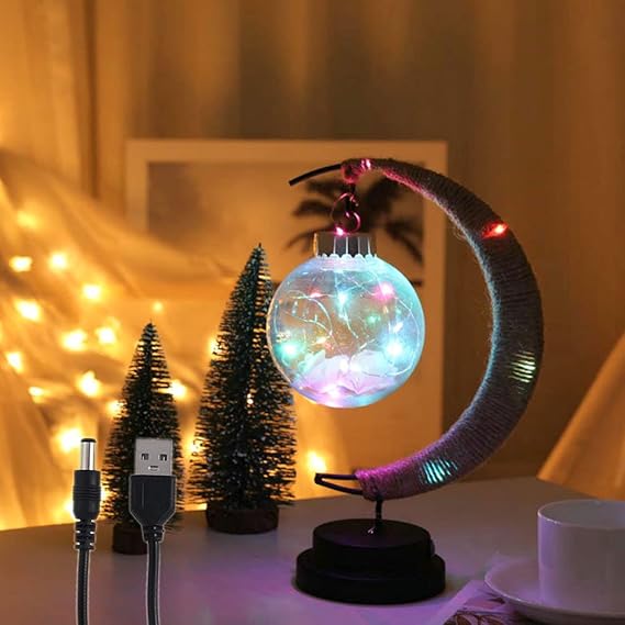 The Enchanted Lunar Lamp USB/Battery Powered LED Moon Lamp Hanging