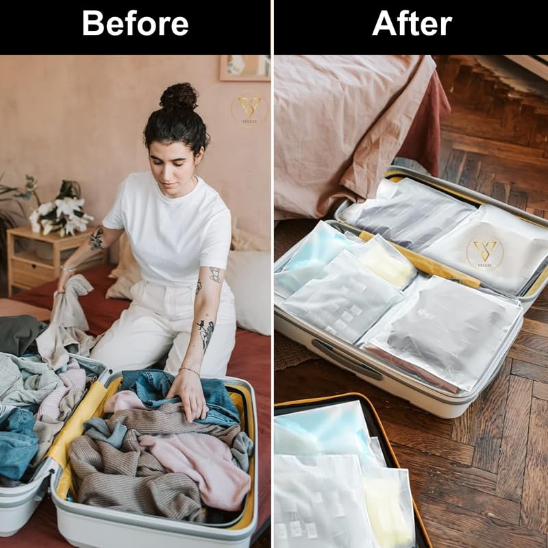 Image of Frosted Zipper Storage Bags with Air Hole - Pack of 25 (30cm*40cm) | Durable, Multipurpose & Reusable Transparent Zip Lock Bags for Clothes, Travel, Packing & Organizing