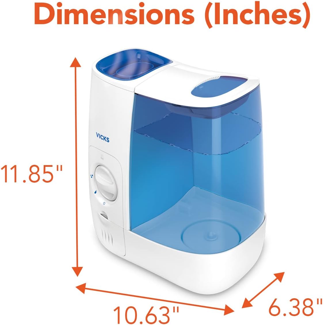 Dimensions of Vicks VWM845 Humidifier