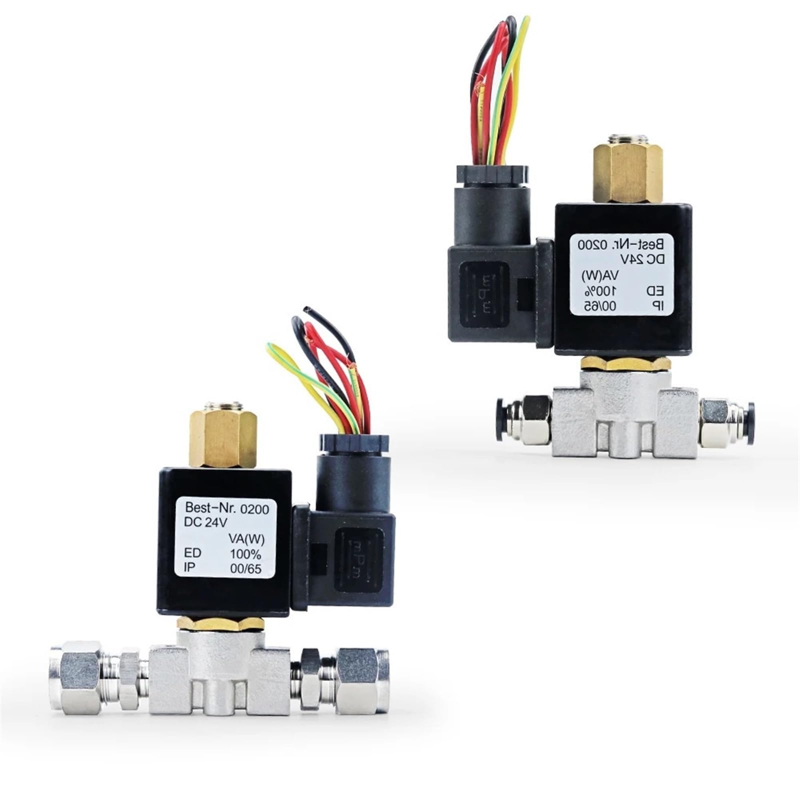Válvula solenoide de acero inoxidable industrial VX2120-08-SS-NO de 1/4 pulgada con conector