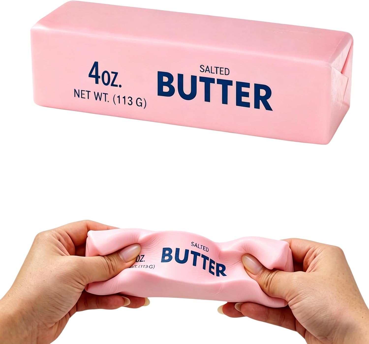 Butter Squishy Soft Pink Butter Squishys Stress Relief Block Squeeze Butter Stress Toy Portable Decompression Sensory Toy Anxiety Relief Fidget Toy for Relaxation Boys Girls Home Office Classroom — image 1