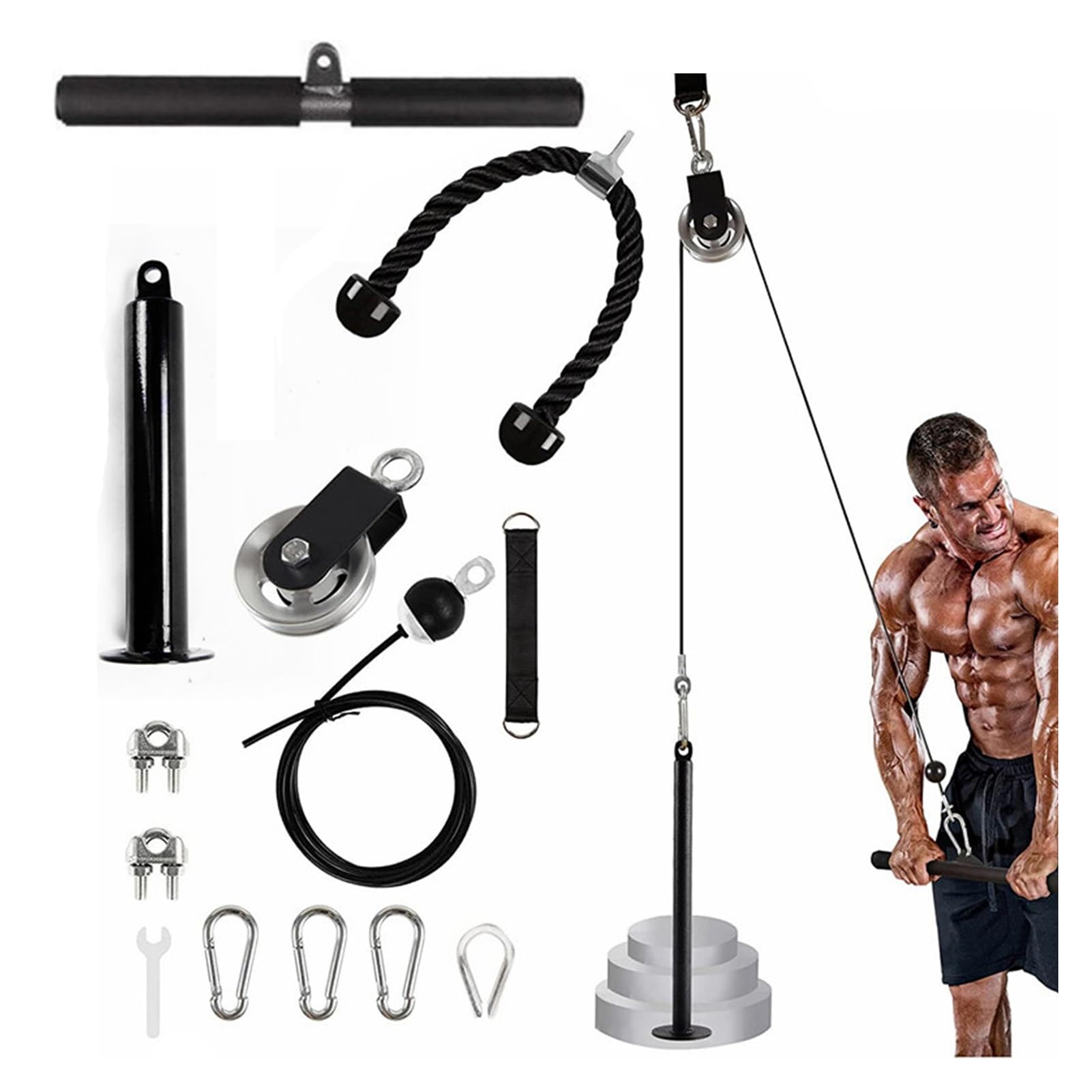 Sistema De Polea De Cable, Accesorio De Polea De Cable For Fitness, Equipo De Gimnasio En Casa For LAT Pull Down, Hombros Y Espalda