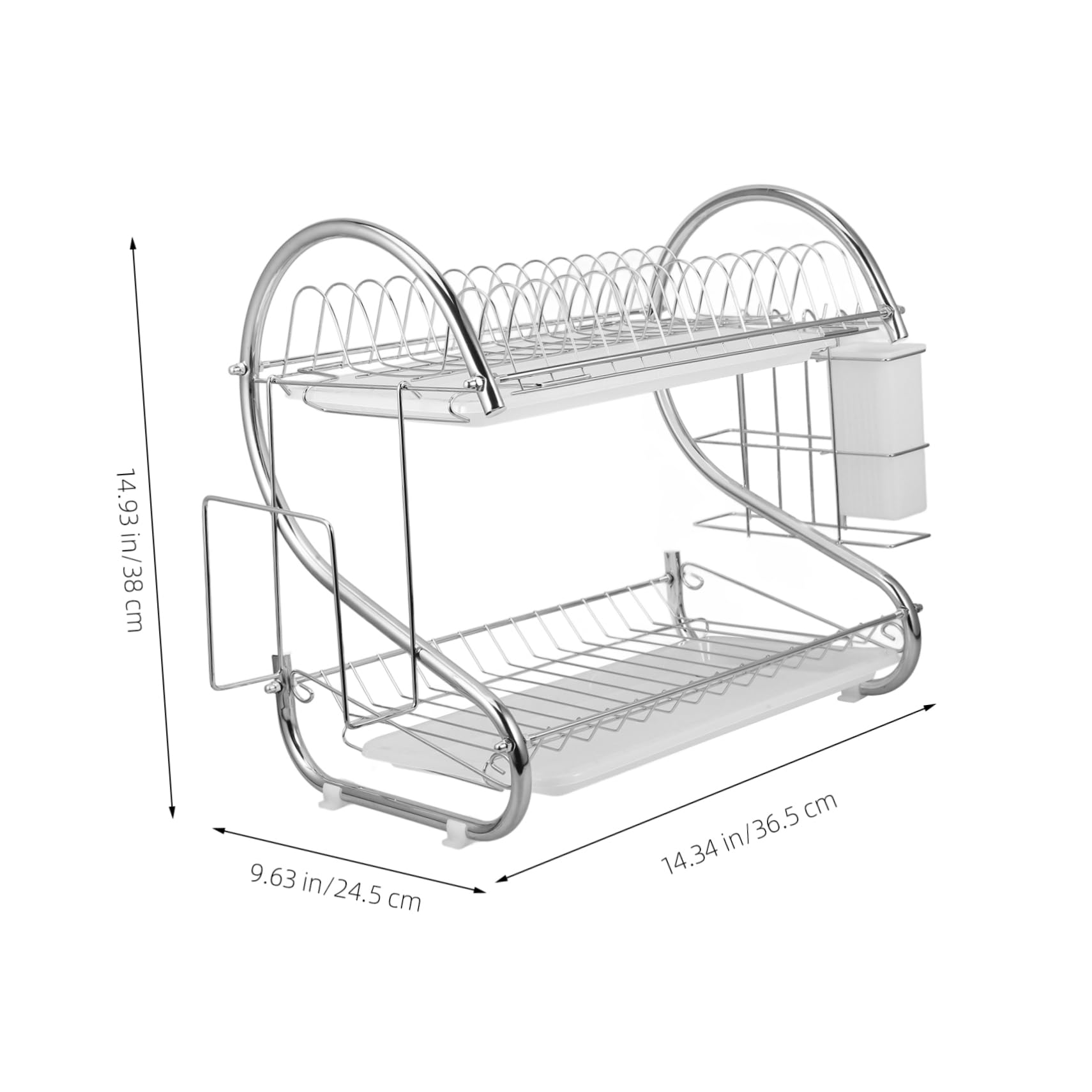 Mikinona Scaffale per Cucina a Doppio Strato in Acciaio Inox | Argento, Design Semplice e Finitura Curata, per Casa e Hotel, Supporto per Stoviglie e Posate