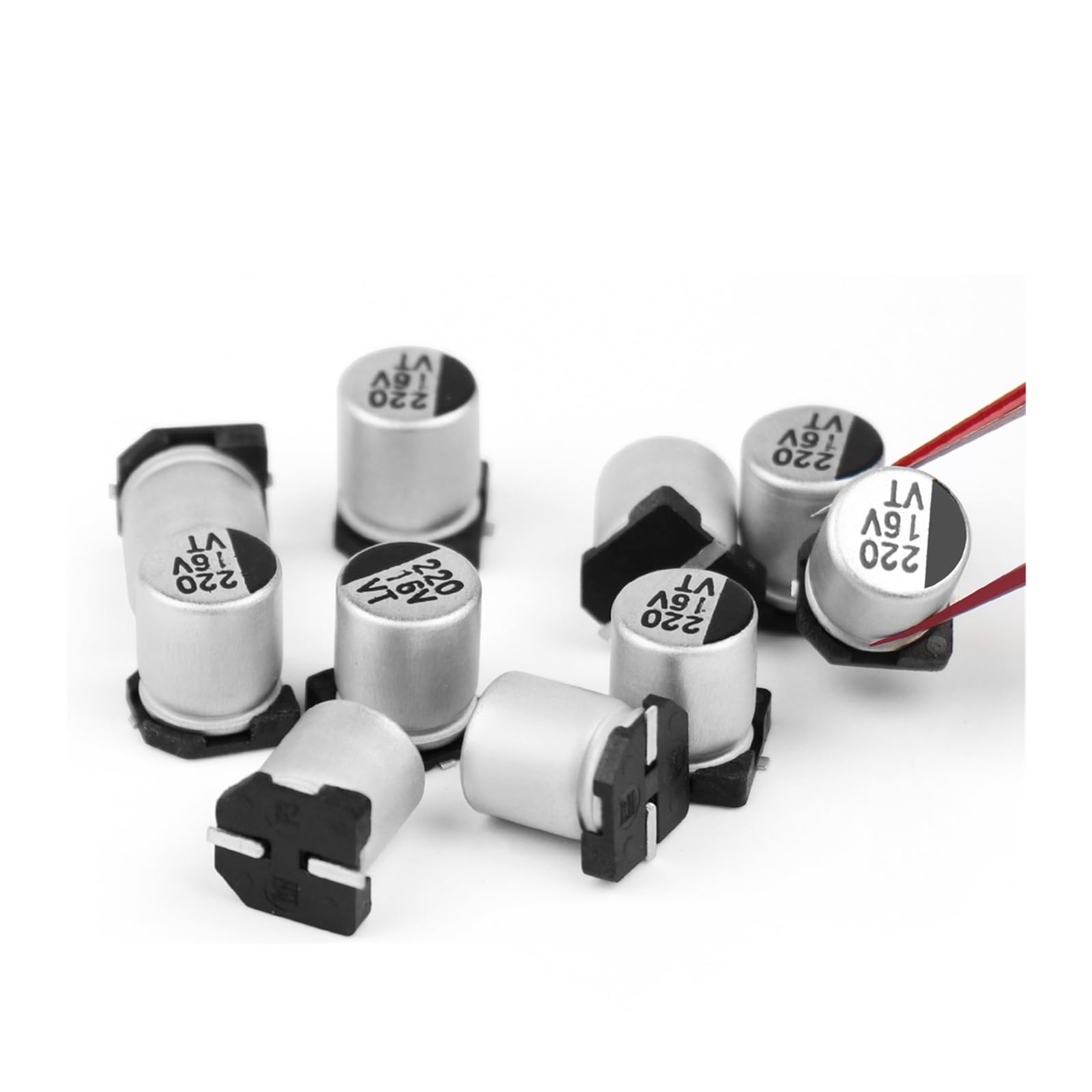 Kit de condensateurs électrolytiques assortis de 10 pièces avec 10 valeurs de 1uF à 470uF