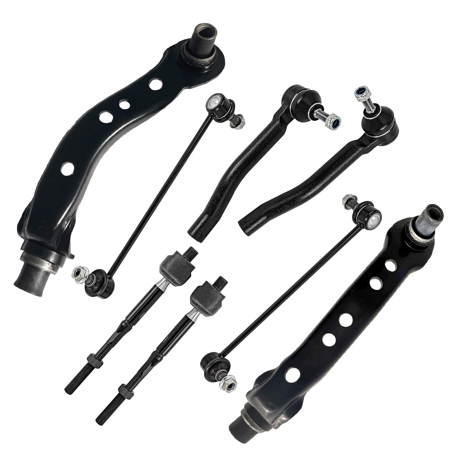Detroit Axle - Front Upper Control Arms + Sway Bar + Outer &amp; Inner Tie Rods