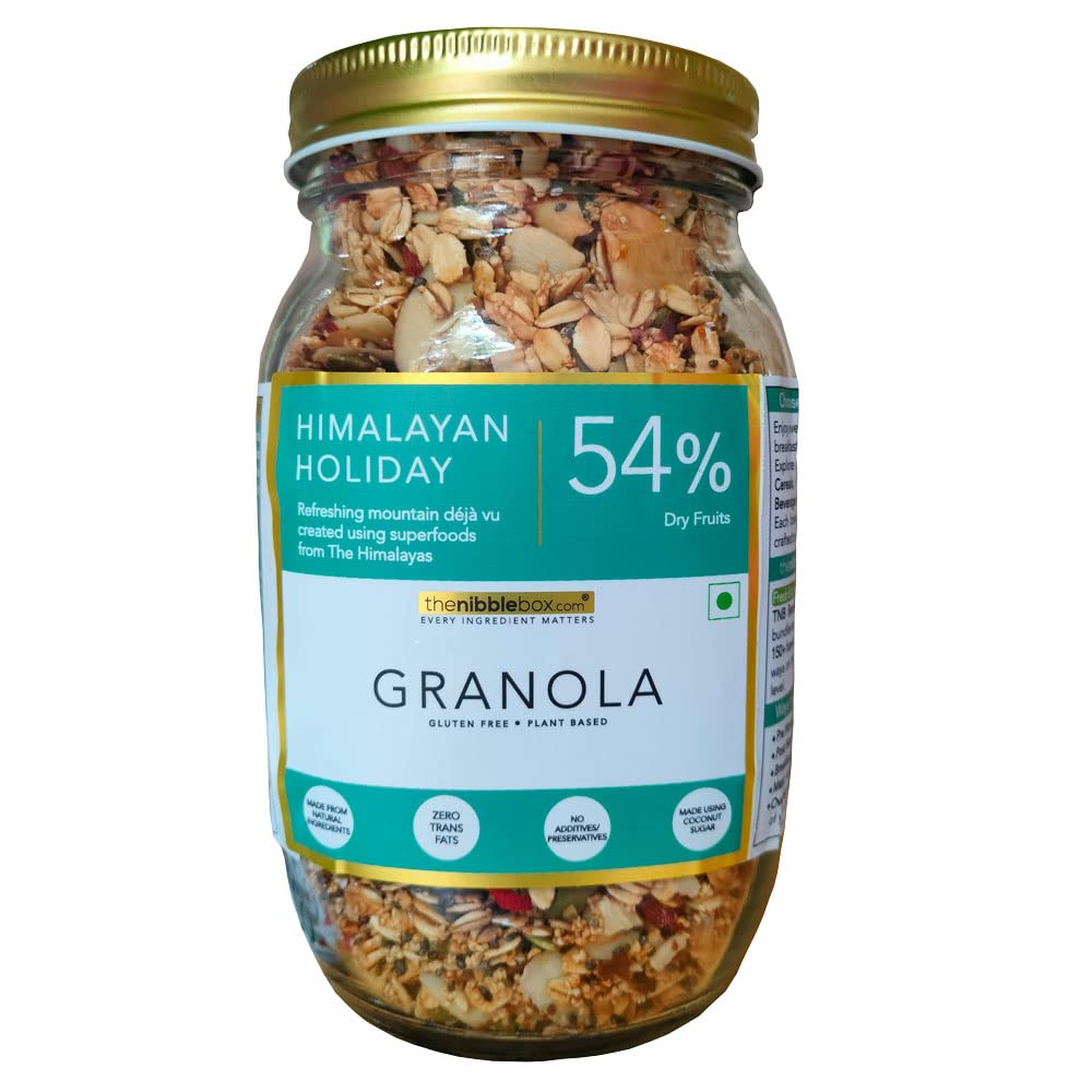 thenibblebox Himalayan Holiday Granola, 500g Jar [54% dry fruits, gluten free, vegan friendly, no refined sugar] (B07CRK9NZL) Amazon Price History, Amazon Price Tracker