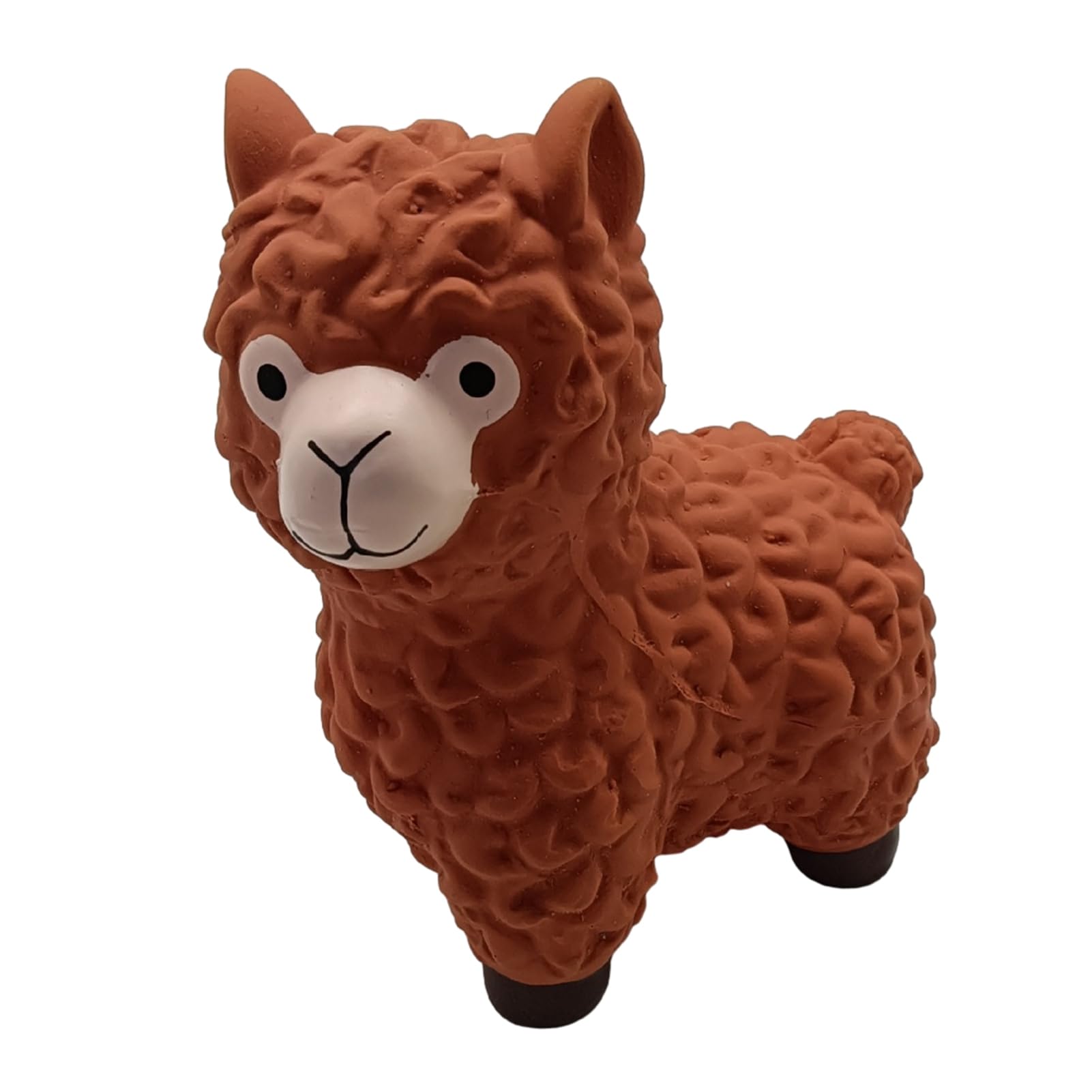 Saterkali Dog Chew Toy, Alpaca Shape Latex Squeaky Concave-Convex Surface Texture Teeth Cleaning, For Small Medium Large Dogs Teething Training Boredom Relief Brown