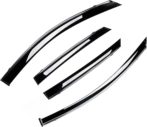 Miniatura 2 de Tinte de humo adhesivo con viseras de ventana cromadas compatibles con Honda Accord Sedan 2018-2022, deflectores de ventana inastillables, 4 piezas