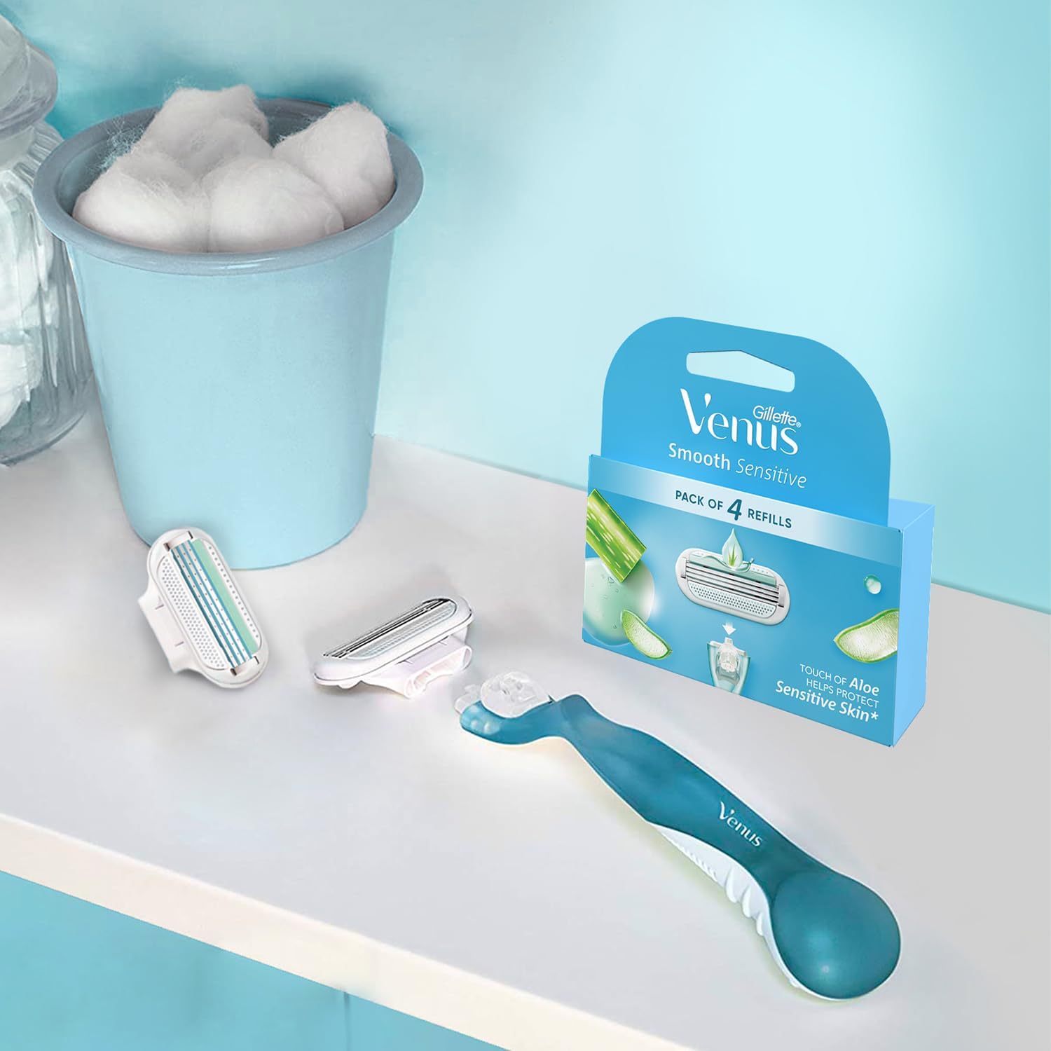 Gillette Venus Smooth - Lame per rasoio da donna, 4 lame di ricambio