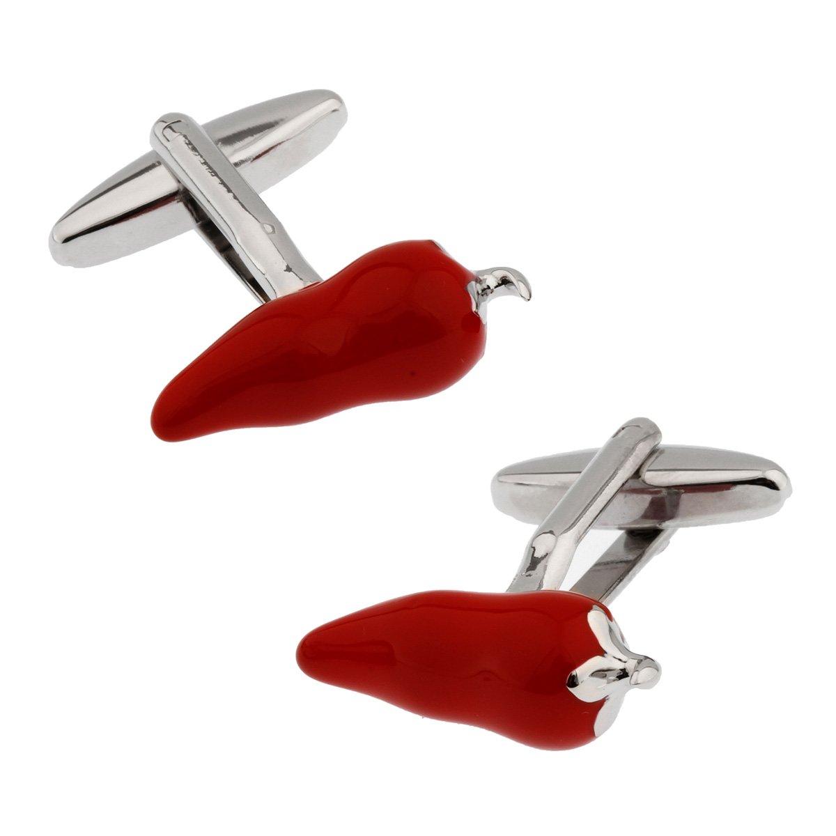 mrcuff Spicy Chili Red Hot Pepper Chef Cook Pair Cufflinks in a Presentation Gift Box & Polishing Cloth-picture-12