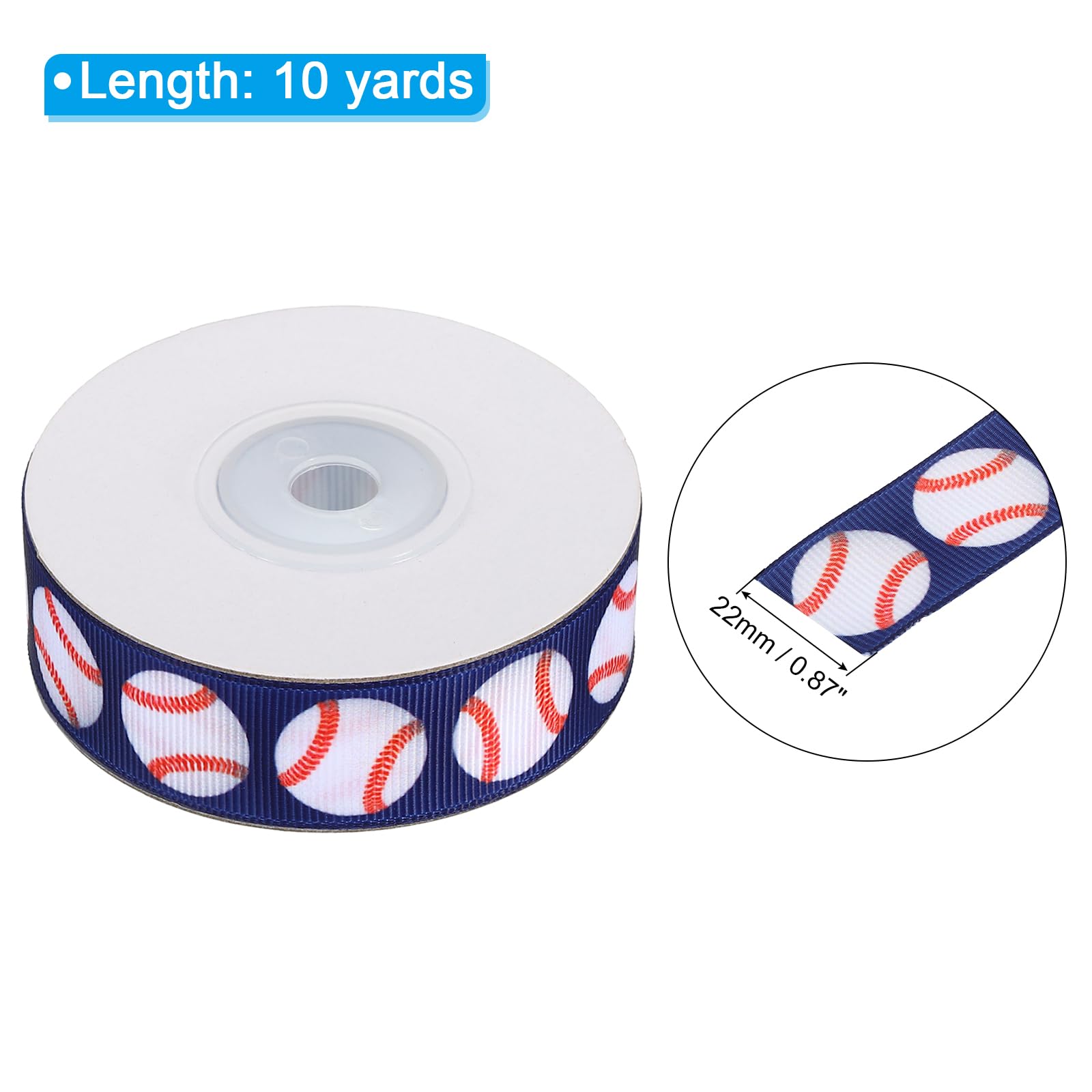 PATIKIL 10 Yards Ribbon for Gift Wrapping 22mm/0.87in Baseball Ribbons for Crafts Thin Ribbon for Wedding Decoration Gifts Home Coming-Mum - Image 2