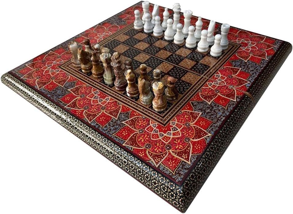 MARGOUNTravel Board Game for Kids and Adults Family Fun Time (Chess+Backgammon Red)