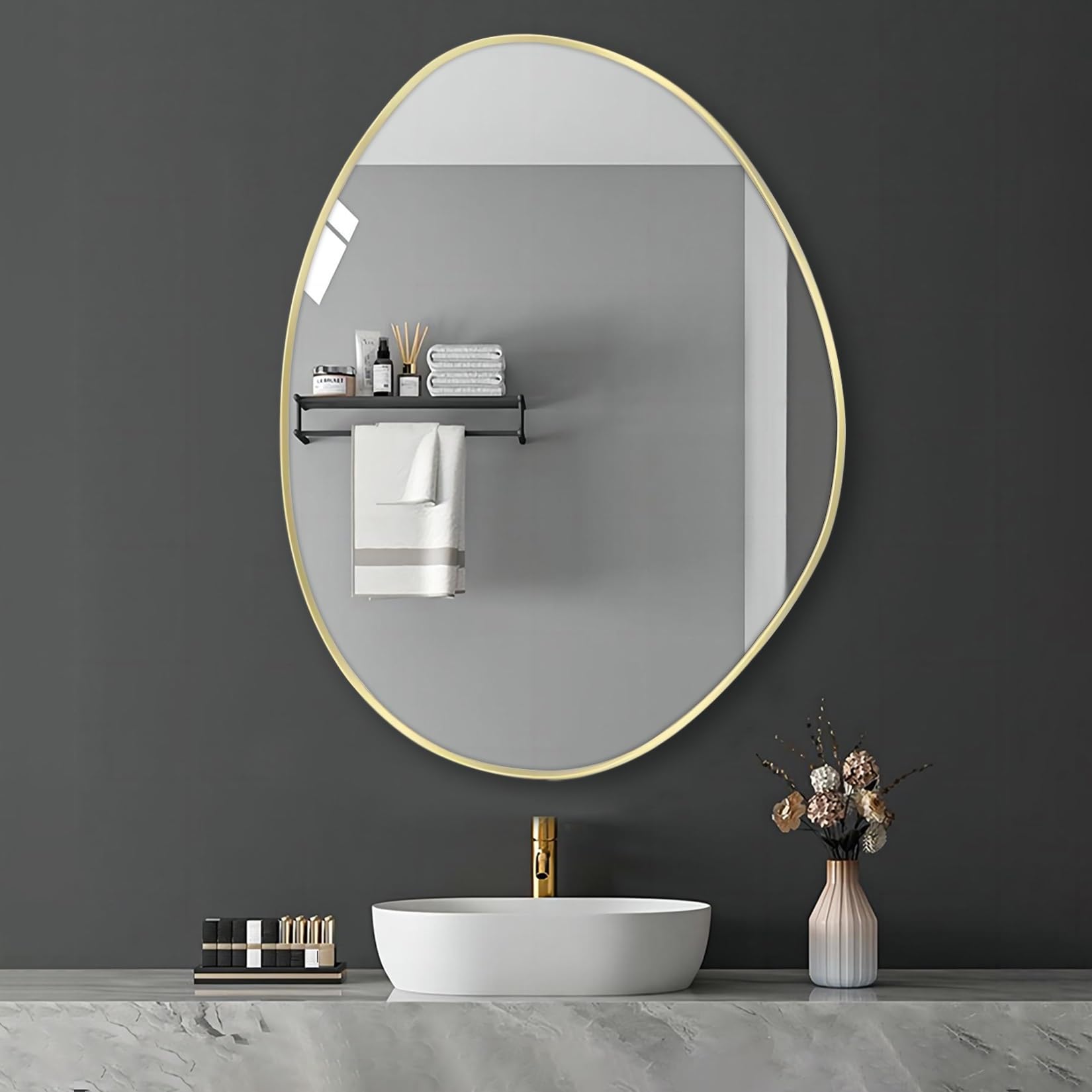 姿見 壁掛け 鏡 楕円 全身鏡 WALL MIRROR 北欧 SM-19GO｜インテリア小物 