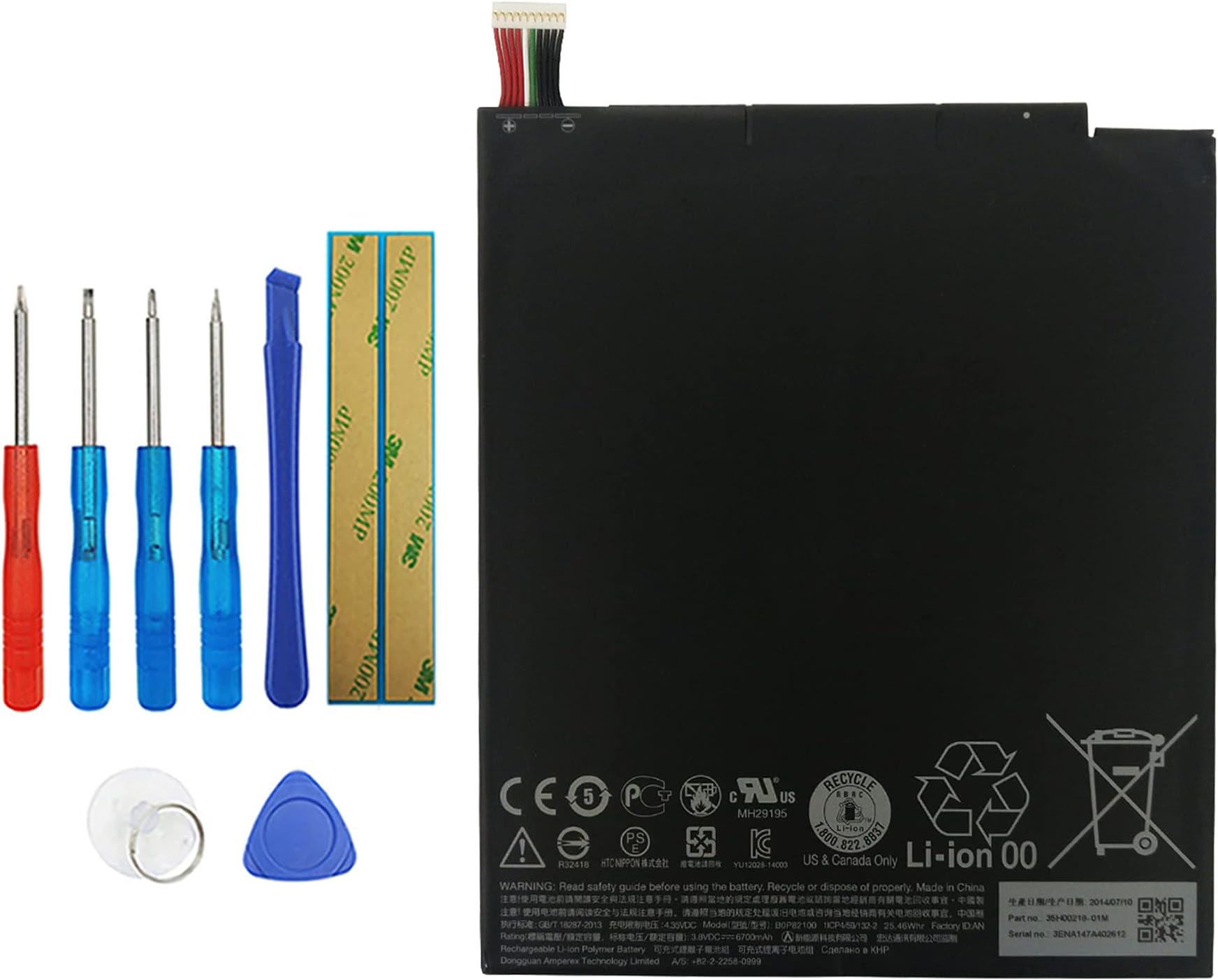 BOP82100 Replacement Battery Compatible with Google Nexus 9 8.9" Tablet with Toolkit