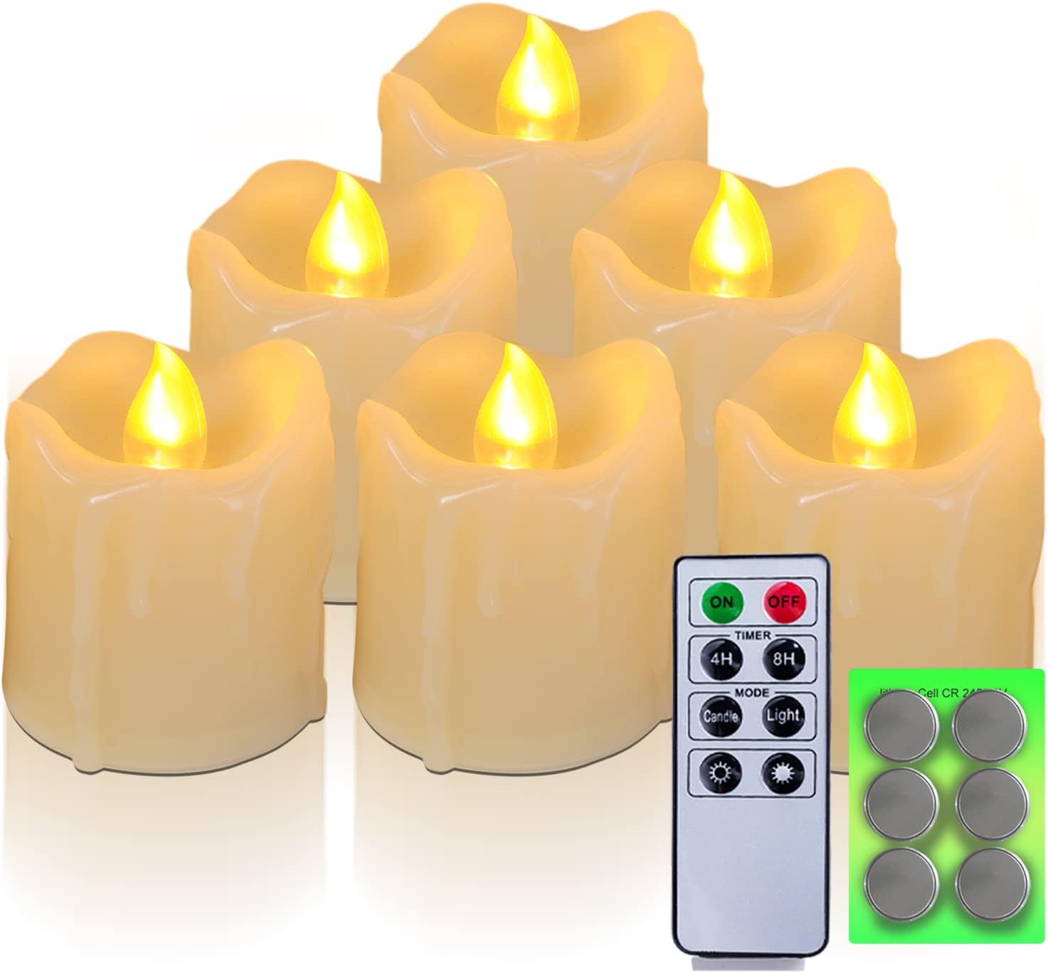 Homemory 400+ Hours 6 Pack Flameless LED Votive Candles