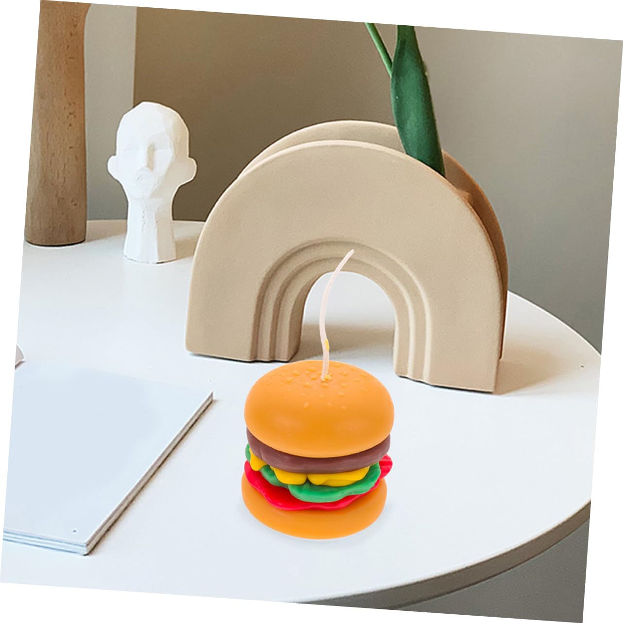 VOSAREA 2pièces Bougie Parfumée Forme De Hamburger Décorative Et Aromathérapeutique Pour Anniversaire Et Occasions Spéciales Ambiance Chaleureuse Et Relaxante Pour Votre Intérieur