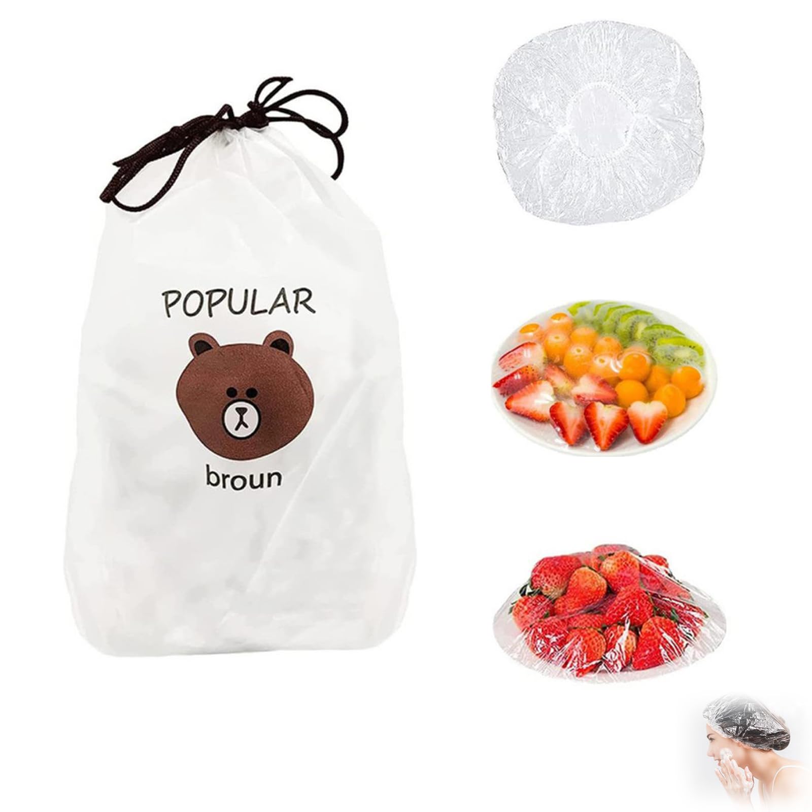 Fresh Keeping Bags,Elastic Fresh Keeping Bags, Stretch Plastic Wrap Bowl Covers Food Storage Covers Alternative to Foil for Family Outdoor Picnic