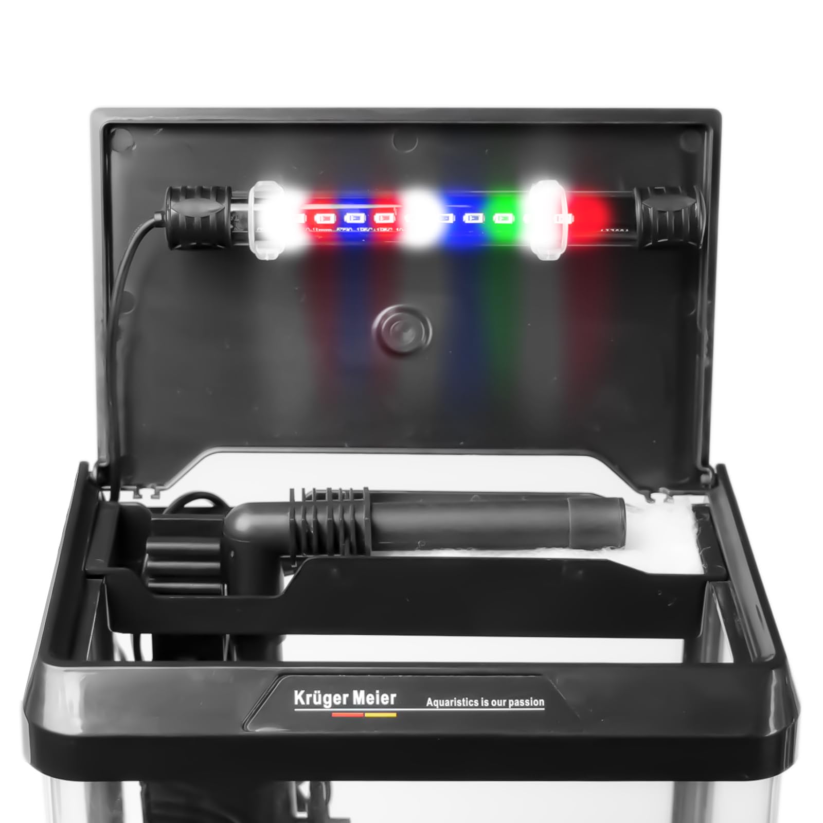 Kruger Meier Como Aquarium 7L Komplettset Schwarz mit LED Beleuchtung für Einsteiger