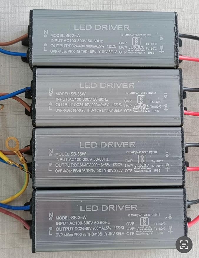 4 Quantity 36watt, 900mA IP65 Led Driver, With 4Kv Surge,OVP,UVP,OTP Protection for Street/Flood Light Repairing | BIS Approved | IP65 Waterproof (Pack of 4)-image-44