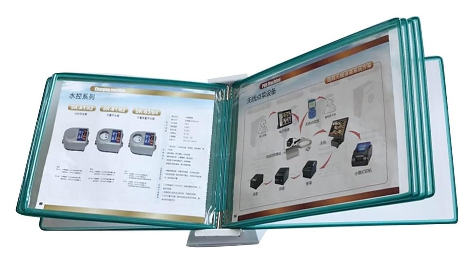 Organizer referencyjny na biurko, organizer na dokumenty - organizer referencyjny na biurko, montowany na ścianie, wyświetlacz menu, biurko (zielony)
