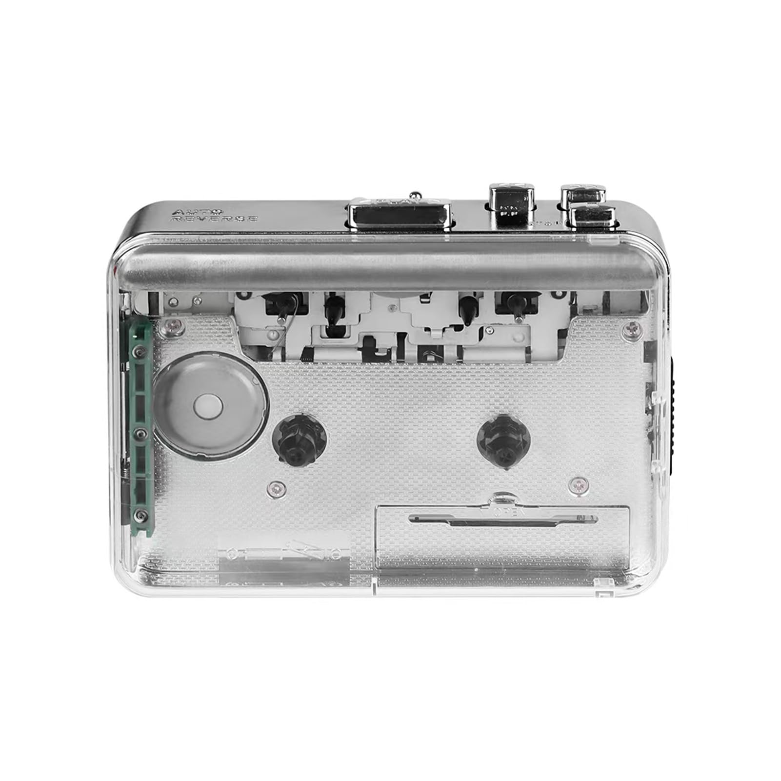 Yoidesu Protable Cassette Player, Cassette to MP3 Converter with USB2.0, Earphone Jack, Transparent Audio Tape to Digital Converter Stereo Dual Channel