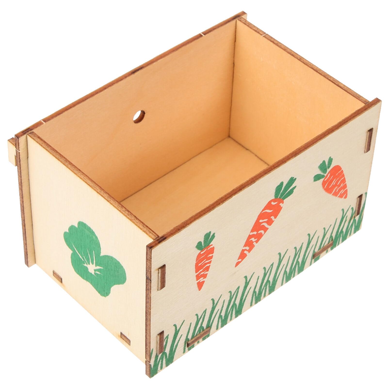 Housoutil Daily Use Rabbit Feeder Wooden Holder Multi-Function Rabbit Supply Easy Install Clean