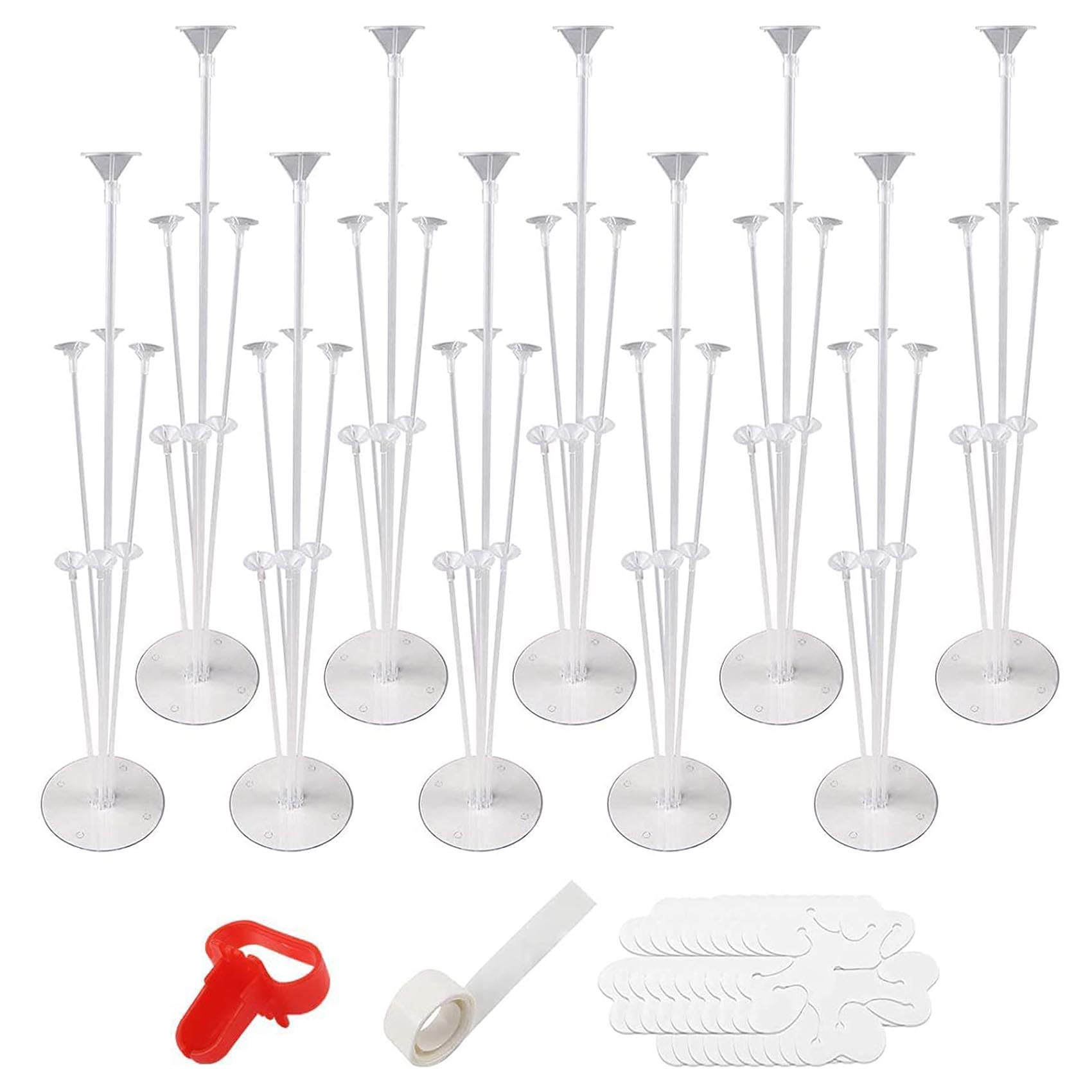10 Sets of Balloon Stand Kits, Reusable Clear Balloon Stand Holder for Table, 70cm Height Table Balloon Centerpiece Stand for Birthday Party, Graduation, Wedding Festival Balloons Decorations