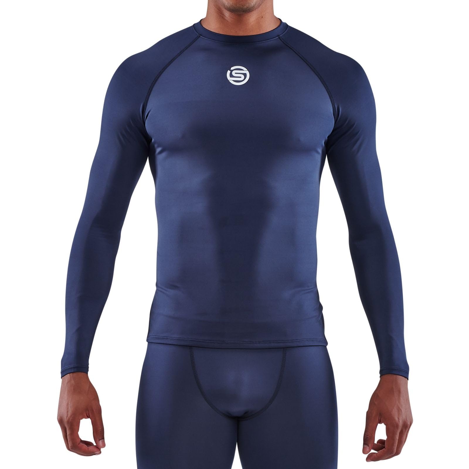 Skins Series-1 Men's Premium Compression Long Sleeve Top-Improve Circulation, Reduce Soreness for Lifting, Workouts & Running M Navy Blue