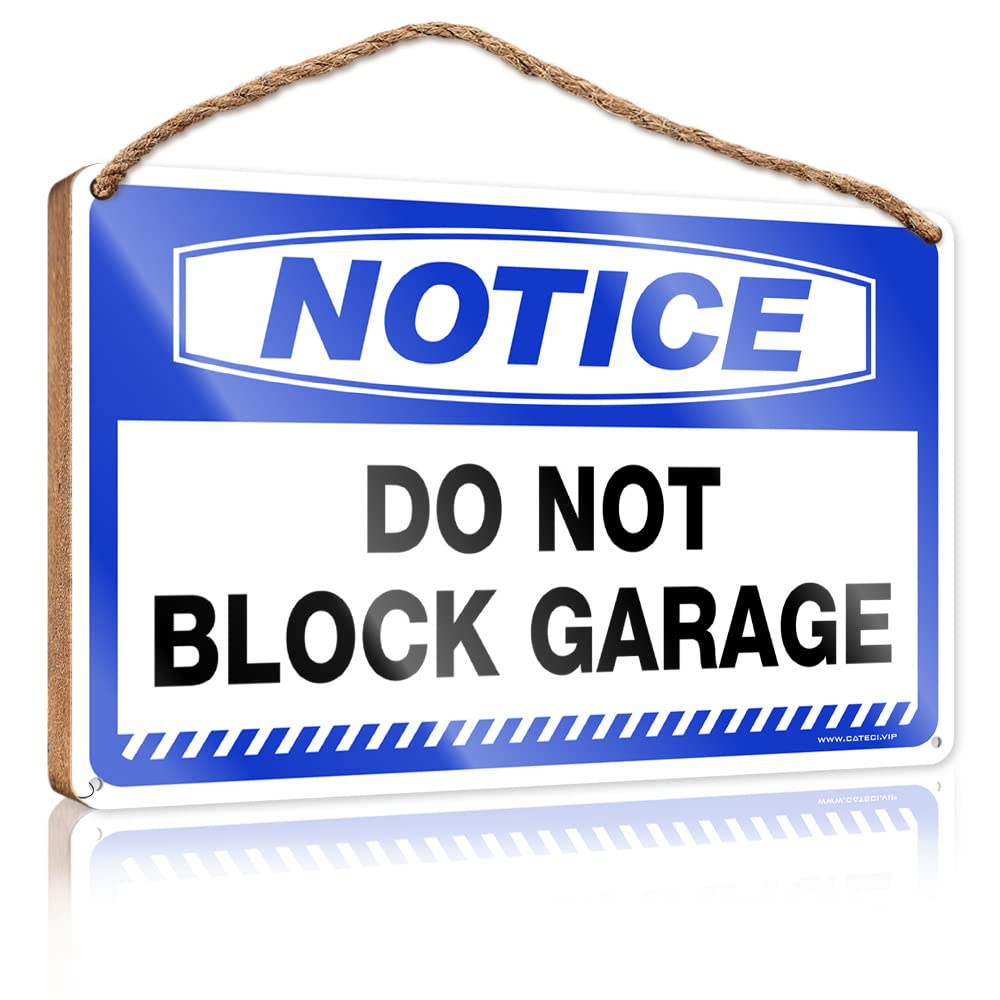 Dtha One Color Small No Soliciting Sign For House Notice Do Not Block Garage Wooden Sign Hanging Decor Outdoor Porch Bar Signs For Man Cave(15X28cm)