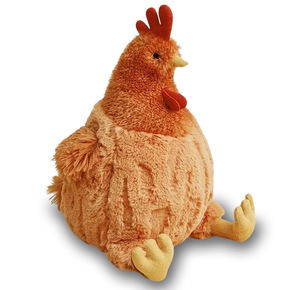 HAUZMLL Chicken Plush Toy, Simulated Animal Plush Doll, Cuddly Hen Ornament, Realistic Poultry Plush, Gift for Teens & Friends