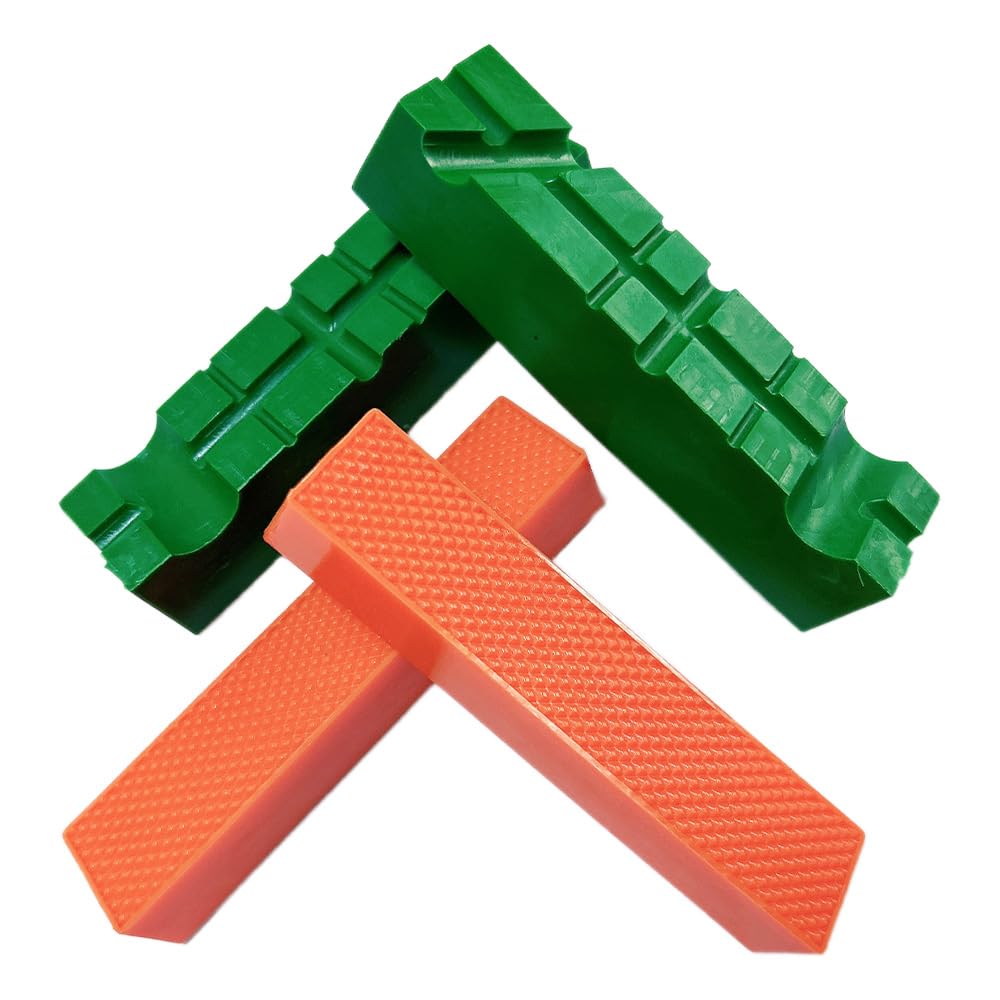 2-Pair 5 inch Vise Jaw Pads, Magnetic Vise Jaw Protective Covers, 1 Multi-Groove Jaw Pads Set and 1 Standard Waffle Surface Jaw Pads Set, for Clamping