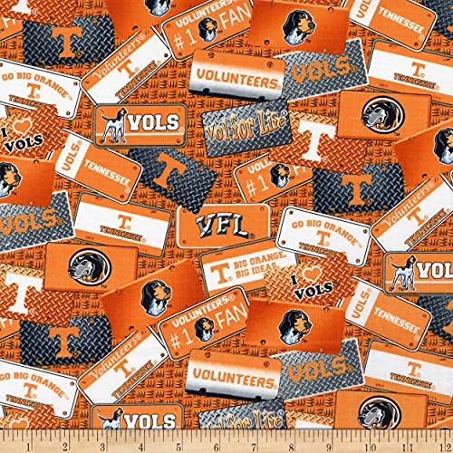 Sykel Enterprises NCAA Tennessee Volunteers License Plate Fabric, Multi Yard