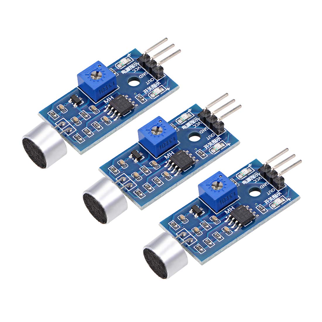 sourcing map Microphone Sound Sensor Voice Detection Module with DO for AVR PIC 3pcs
