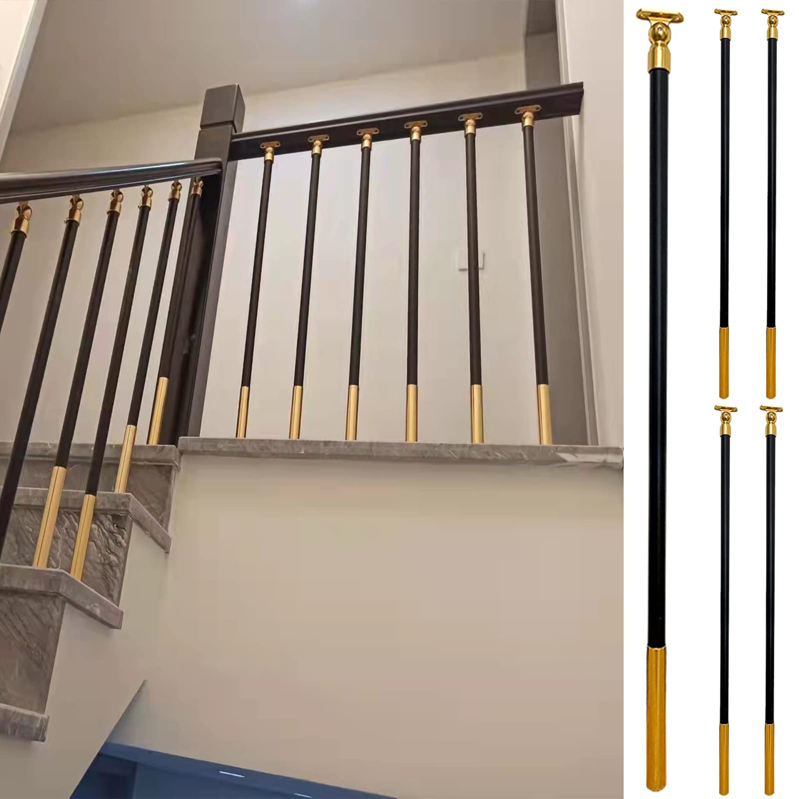 Balustres d'escalier noirs pour sécuriser la terrasse de votre jardin