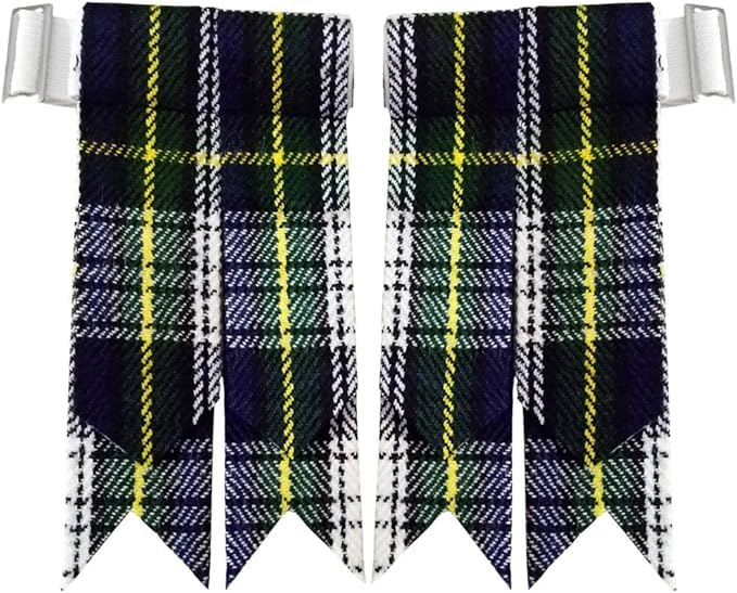 Image of Tartan Kilt Hose Sock Flashes with Heavy Buckle Adjusters