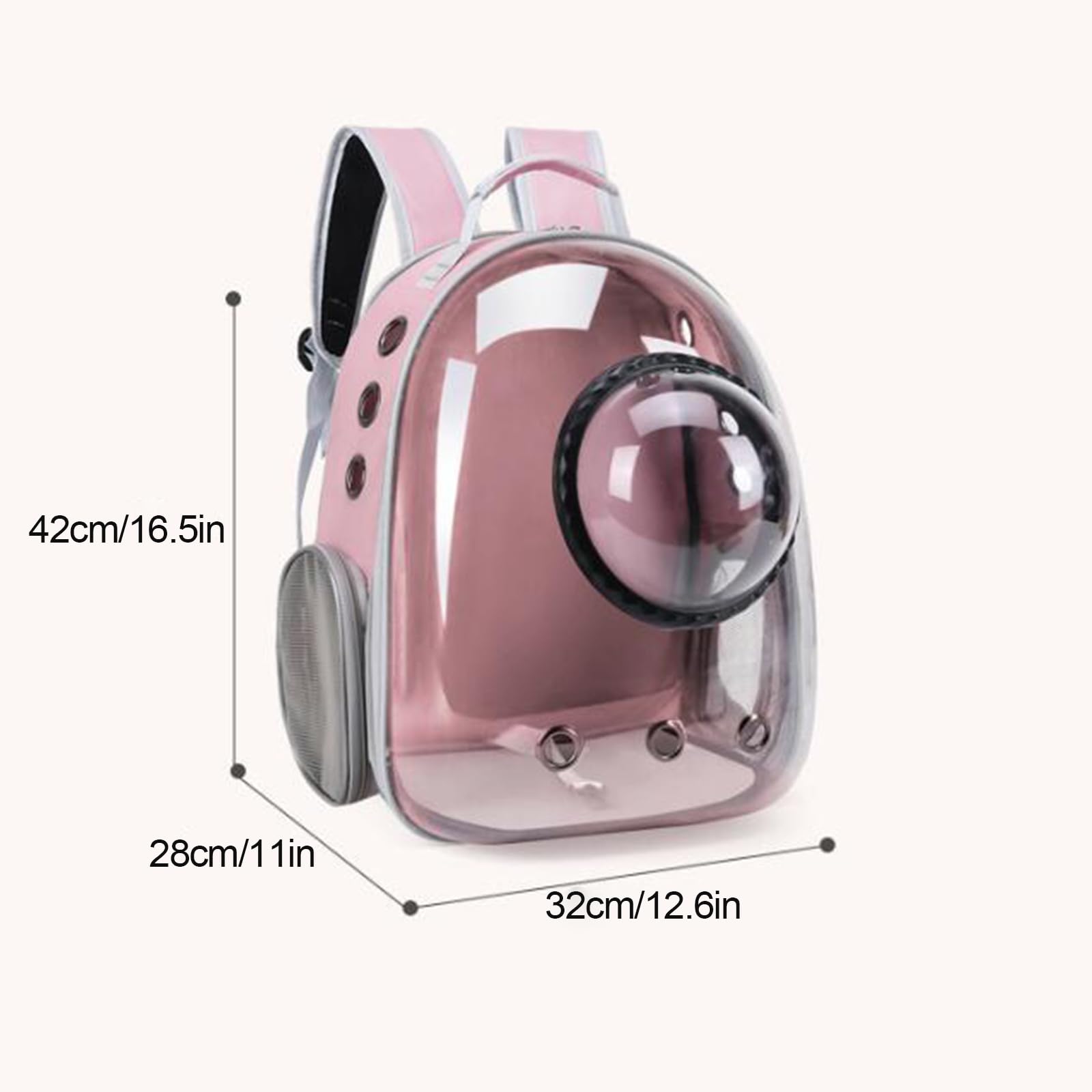 Katzenrucksack, Erweiterbar, Belüftet, Transparent, Haustier-Hunderucksack Für Große Katzen, Wandern, Reisen, Outdoor, Weltraumkapsel-Rucksack,Rot