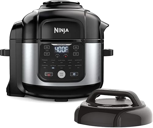 Ninja Foodi - Olla a presión profesional 11 en 1 de 6.5 cuartos de galón, freidora de aire con acabado inoxidable que vaporiza al vapor, cocina