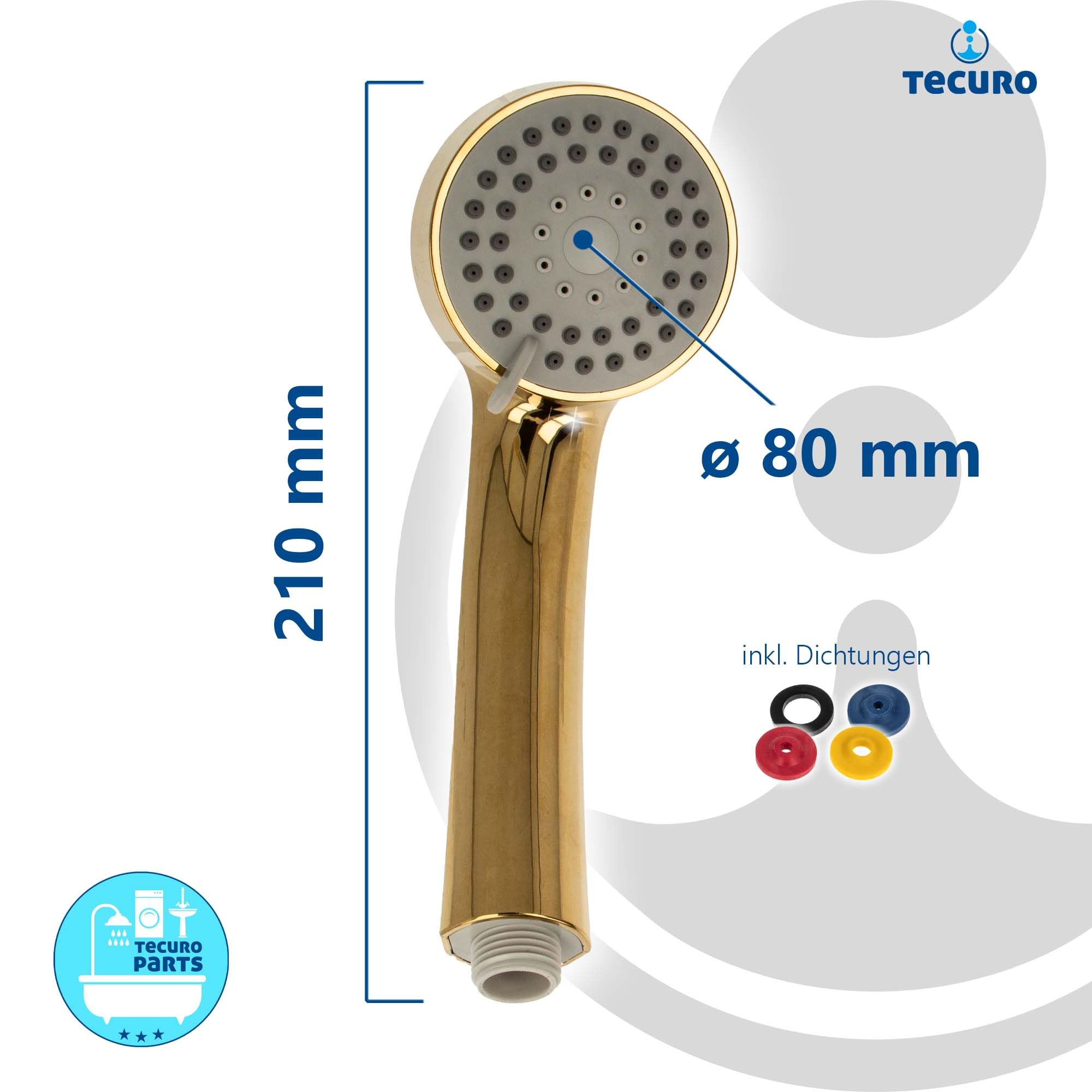 Cornat Handbrause Arielli New – 80 Mm, Verchromt/grau, 4 Strahlarten, Wasserstop, Anti-Kalk, Wasserspareinsatz – Für Wellness-Dusche