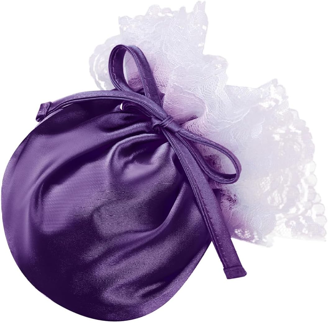 Men's Satin Frilly Drawstring Pouch Bag Ruffle G-String Thongs Sissy Lingerie Underwear