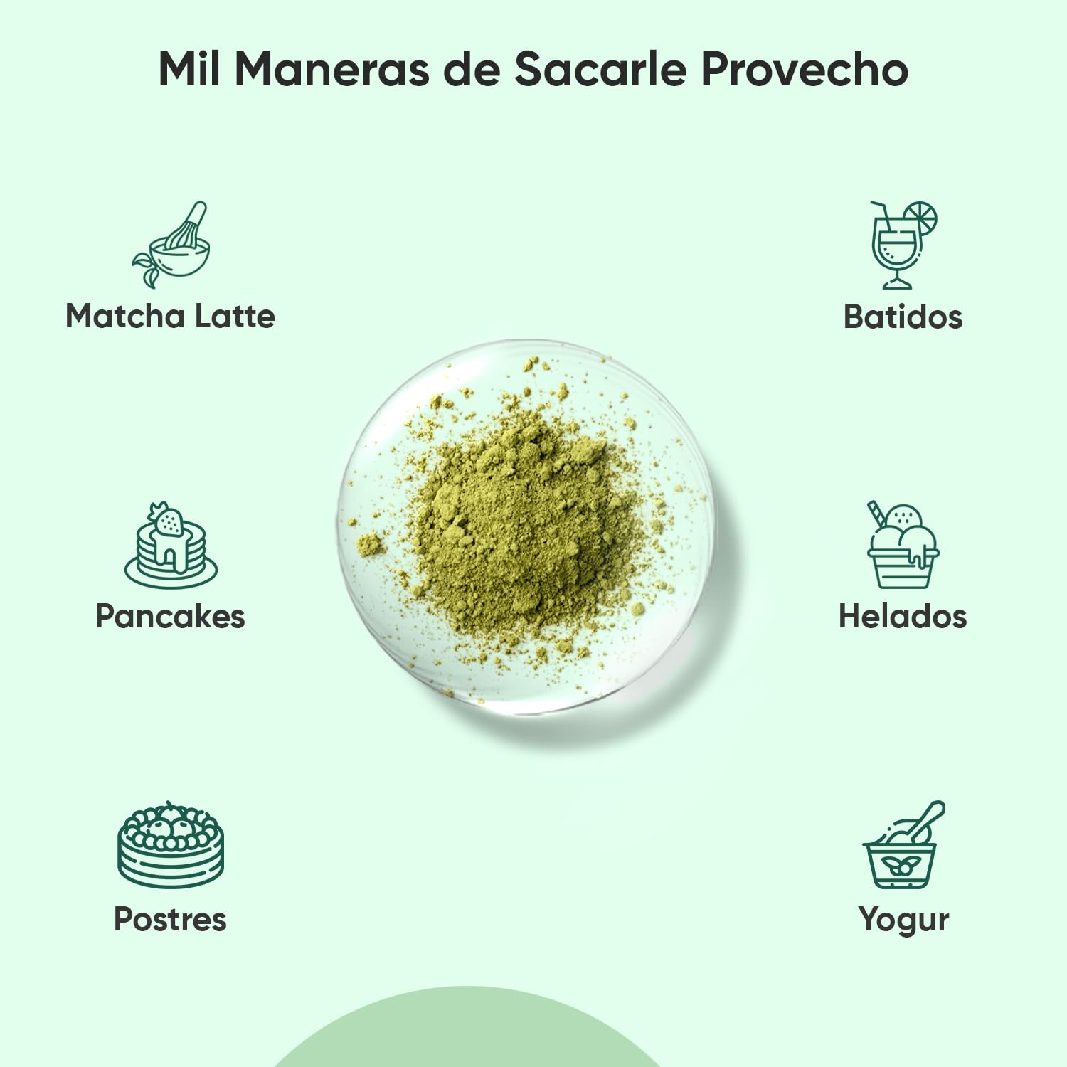 Té Matcha en Polvo Con Certificación Orgánica 100g - Polvo de Té Verde Natural de Grado Ceremonial para Bebidas como Matcha Latte, Postres o Batidos - Apto para Veganos y Sin Gluten