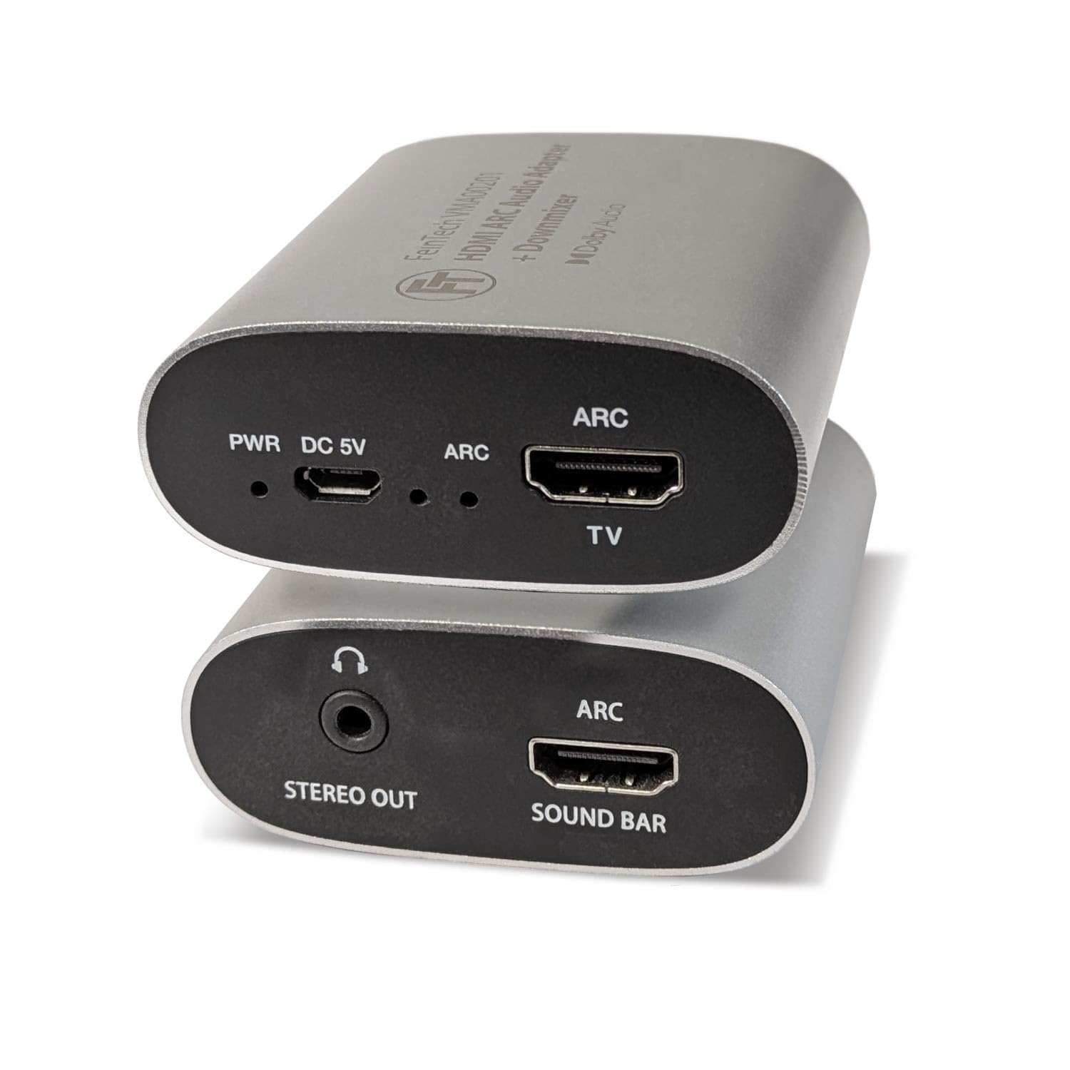 FeinTech VMA00201 HDMI-ARC Audio TV Adapter Soundbar + Kopfhörer/Hörgerät | Gleichzeitige Audioausgabe über Soundbar und Audiosender
