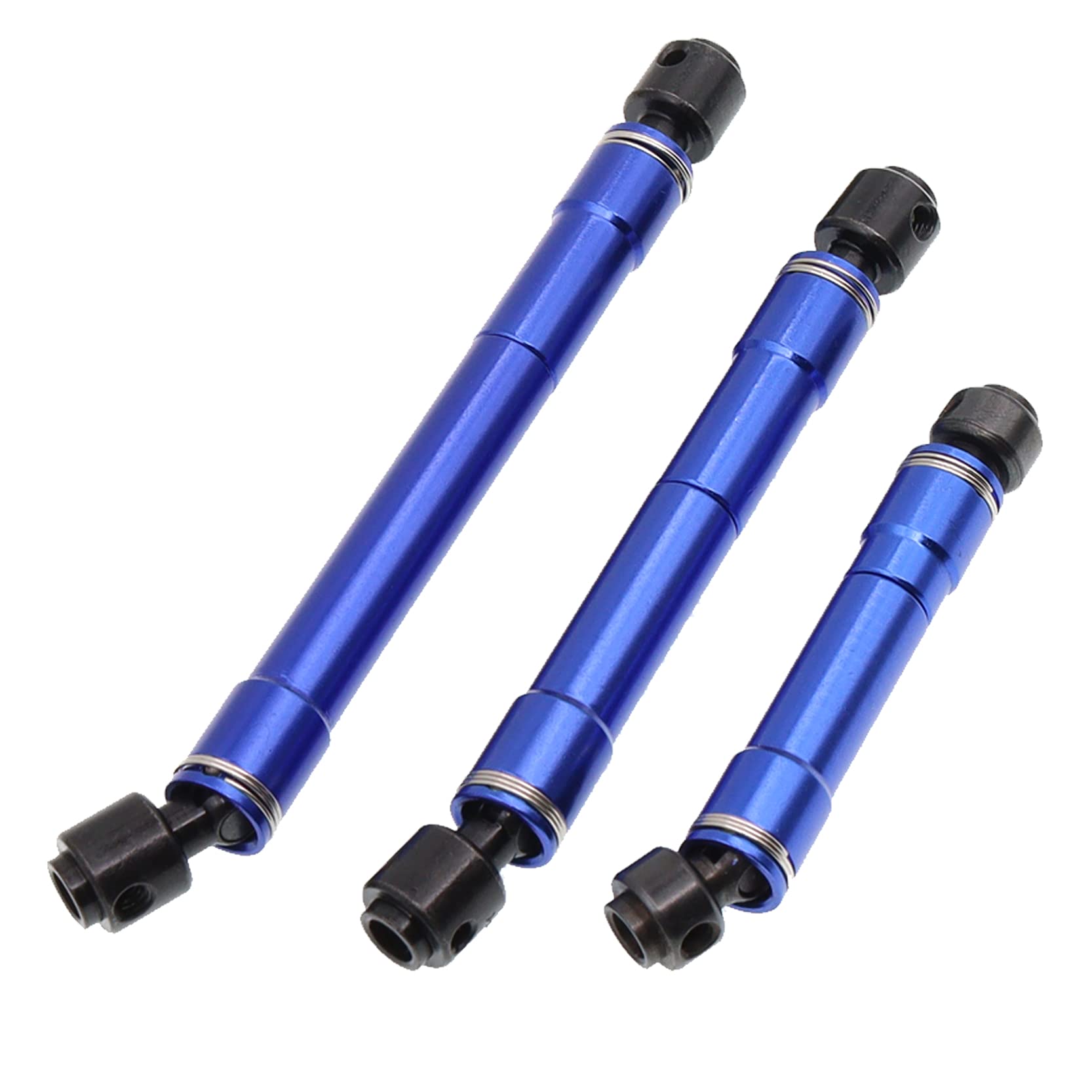 Treehobby3PCS Aluminum Alloy Drive Shaft with Hardened Steel Joints (Front & Center & Rear) CVD for Traxxas TRX-6 G63 1/10 RC Crawler Car Axle(Blue)