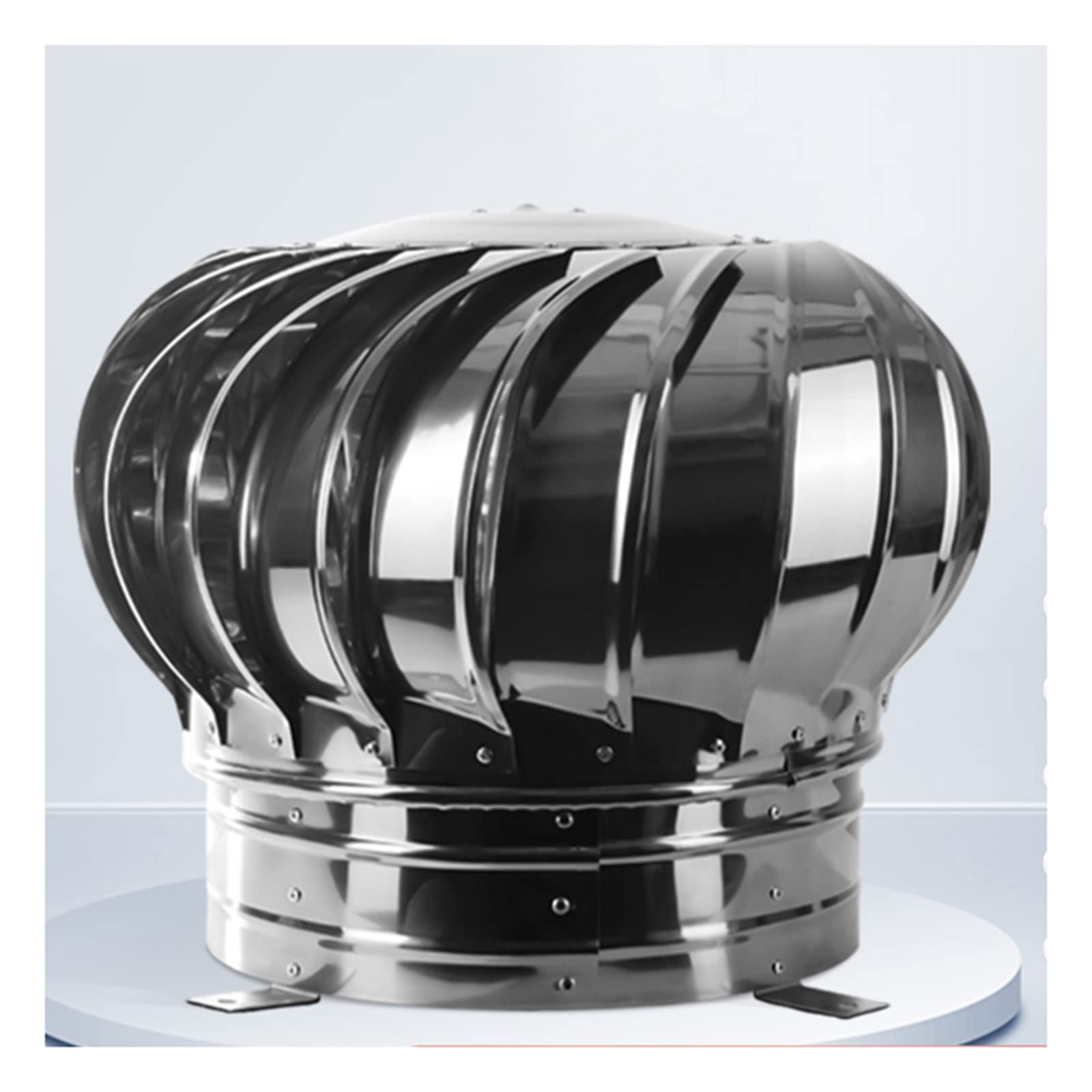 GYRAXDJN Stainless Steel Chimney Cap Adjustable Windproof Spinner Versatile Roof Vent Anti-Draft Top with Curved Slats for Farmhouses & Roof Exhaust Systems